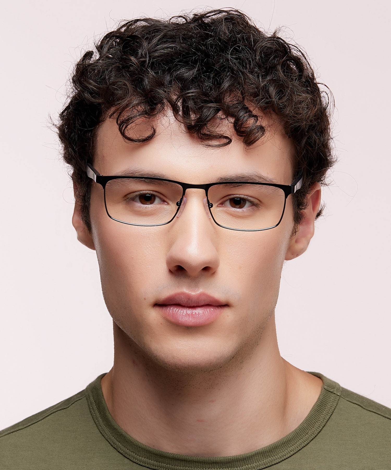EA1149 Matte Black MetalEyeglass Frames for Men for Glasses Direct