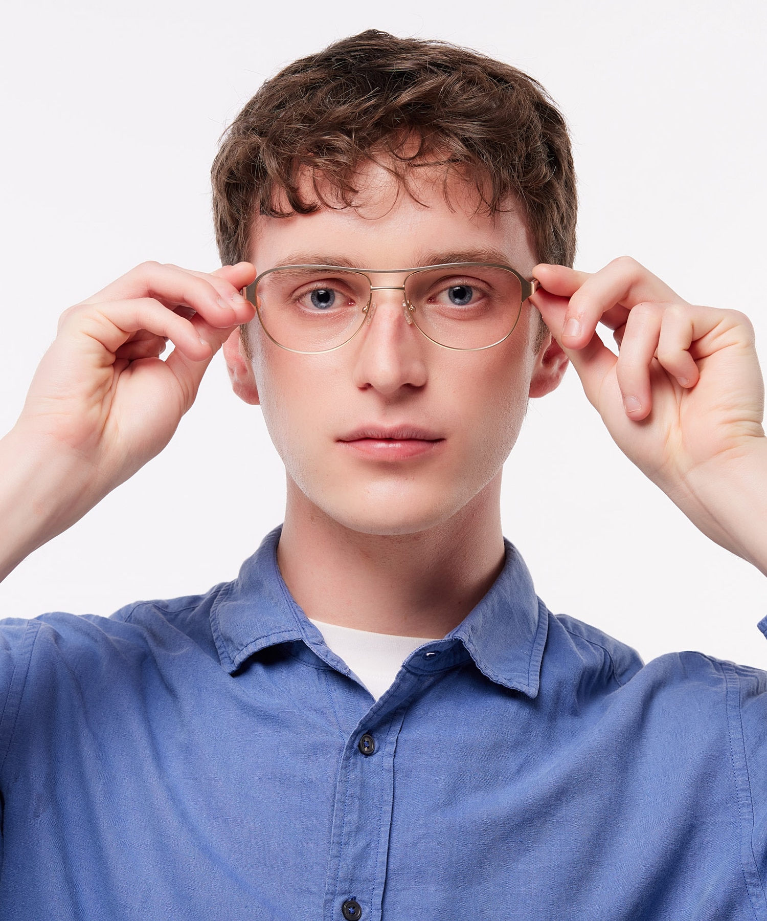 Redford Satin Gold & Havana MetalEyeglass Frames for Men for Glasses Direct