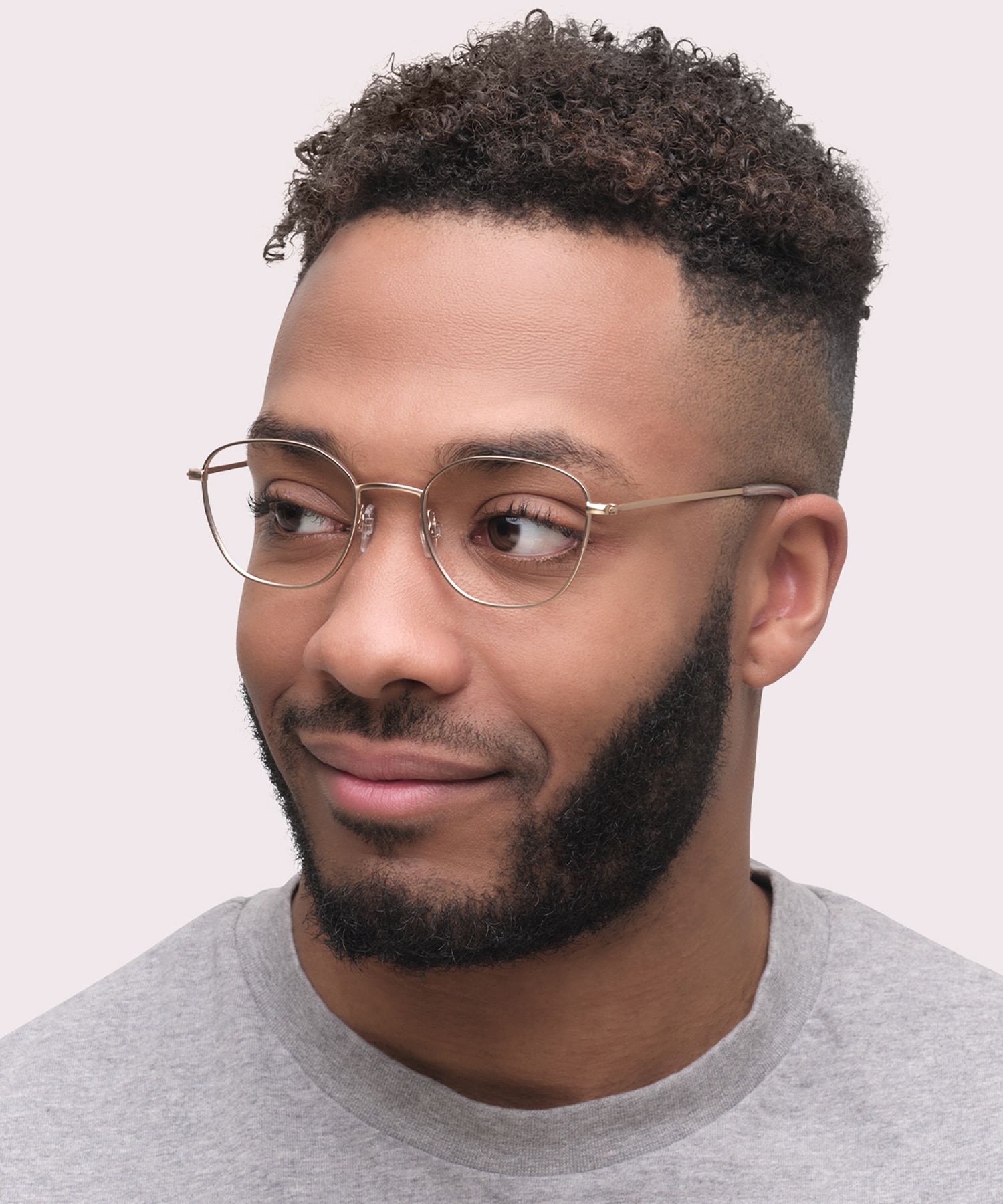 Henley Satin Gold MetalEyeglass Frames for Men for Glasses Direct