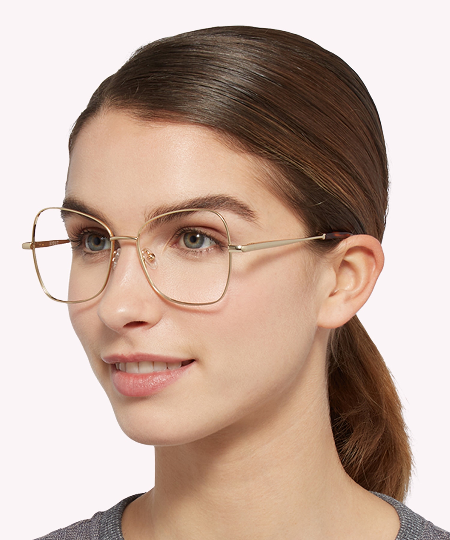 Geri Shiny Gold MetalEyeglass Frames for Women for Glasses Direct