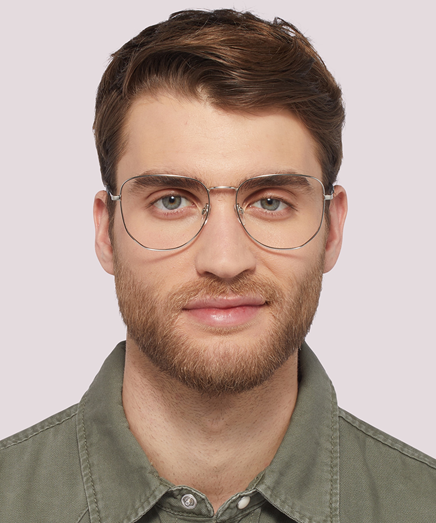 LV 1043 Silver MetalEyeglass Frames for Men for Glasses Direct