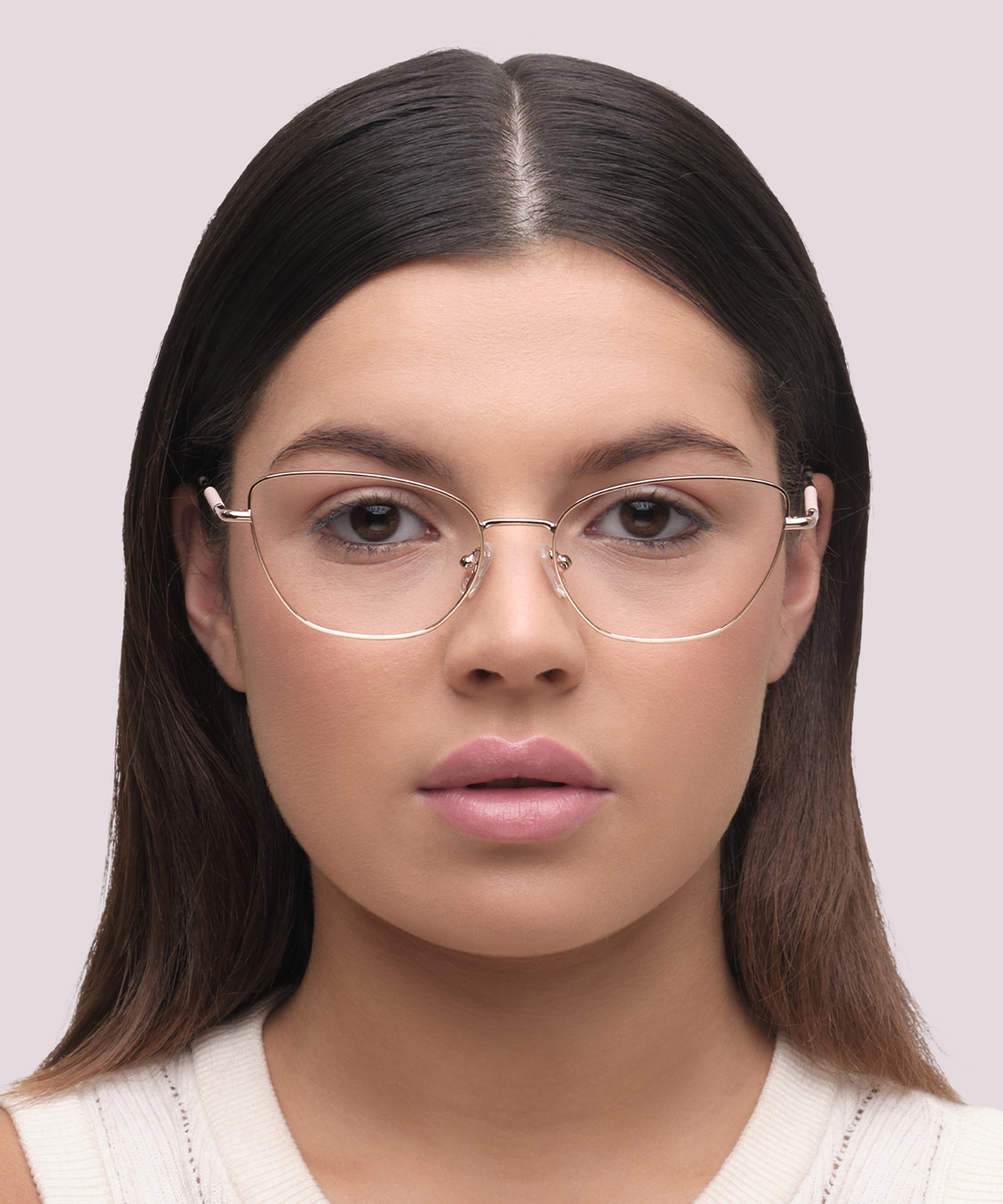 Heidi Shiny Rose Gold MetalEyeglass Frames for Women for Glasses Direct