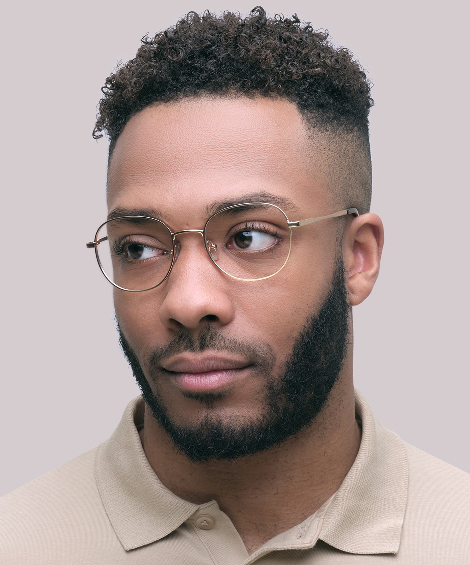 Harlan Satin Gold MetalEyeglass Frames for Men for Glasses Direct