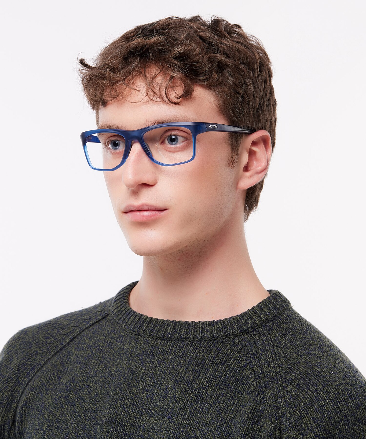 Knolls Satin Transparent Blue PlasticSunglass Frames for Men for Glasses Direct