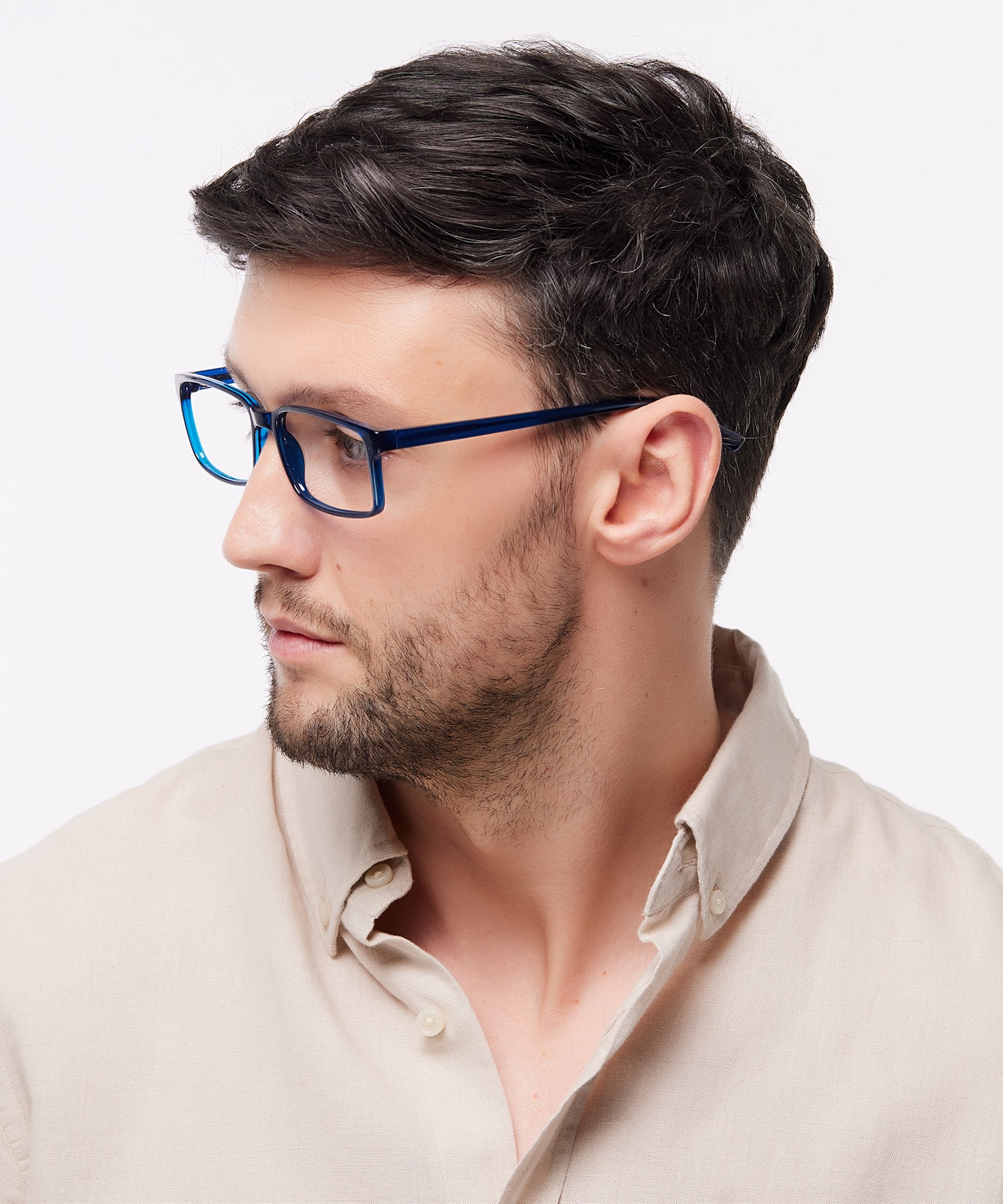 Kabir Crystal Dark Blue PlasticEyeglass Frames for Men for Glasses Direct