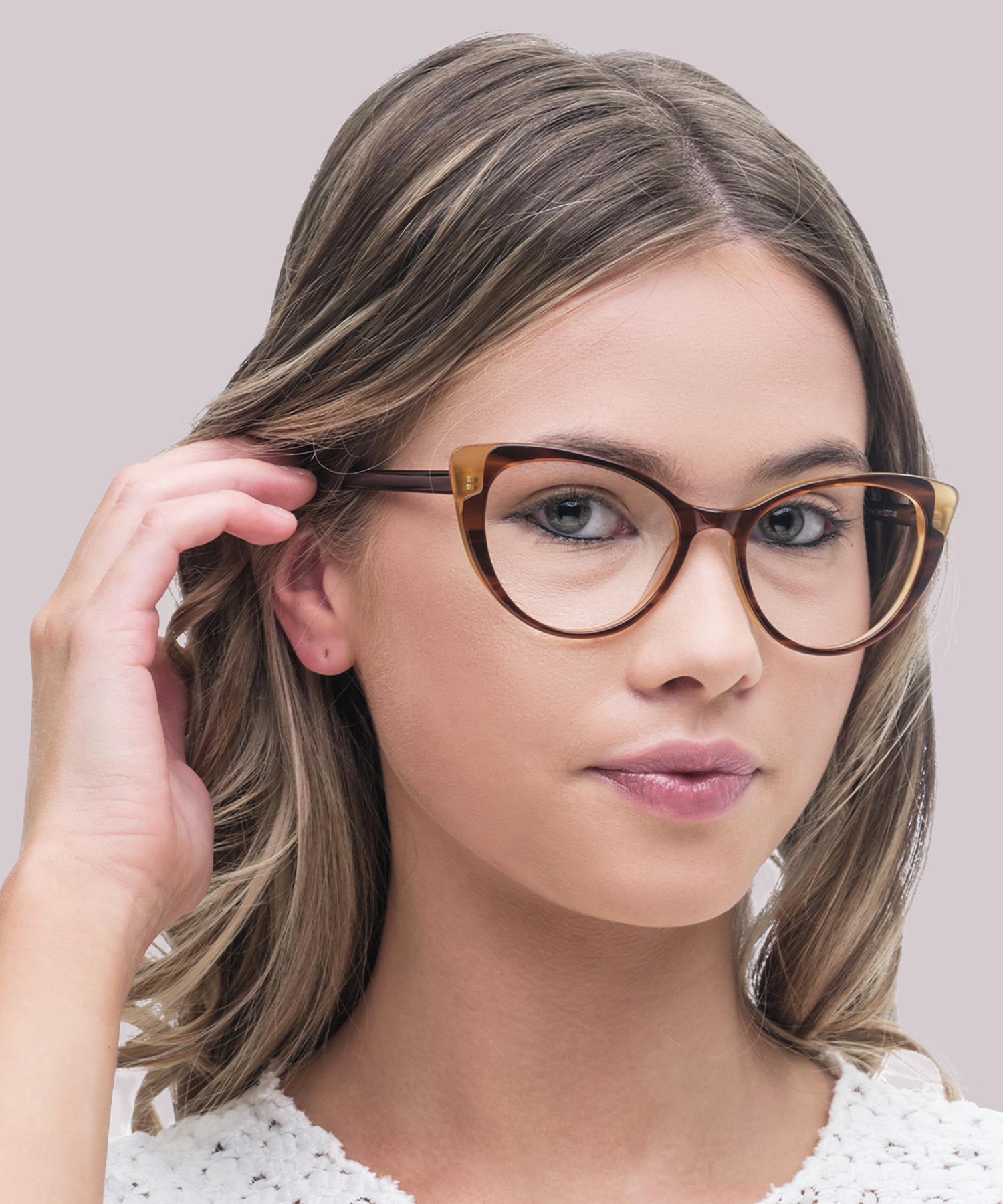 Hayley Bi Layer Brown Horn AcetateEyeglass Frames for Women for Glasses Direct