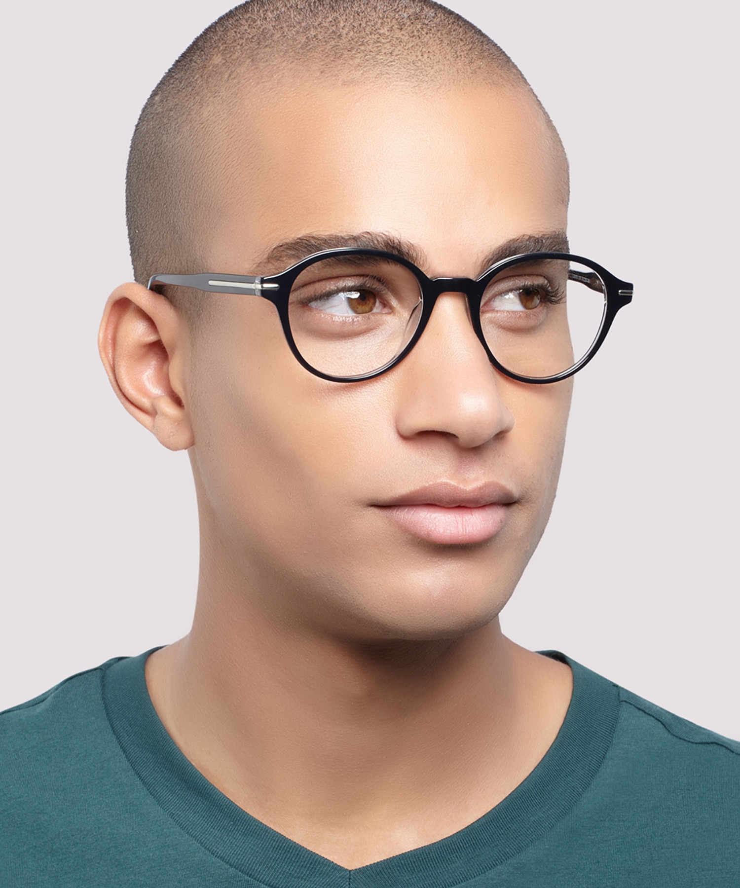 Canary Shiny Black Crystal AcetateEyeglass Frames for Men for Glasses Direct