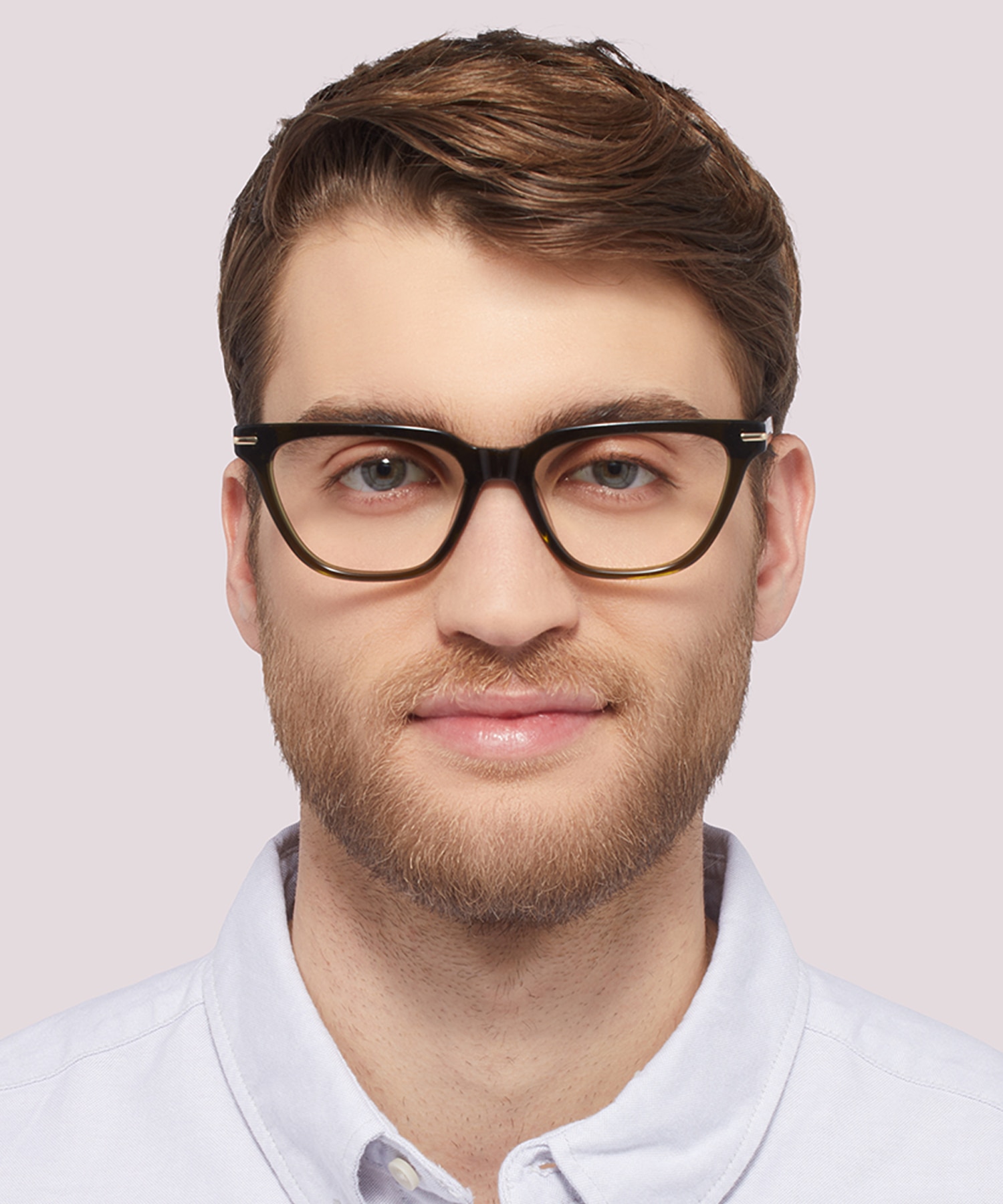 Gunnersbury Crystal Khaki AcetateEyeglass Frames for Men for Glasses Direct