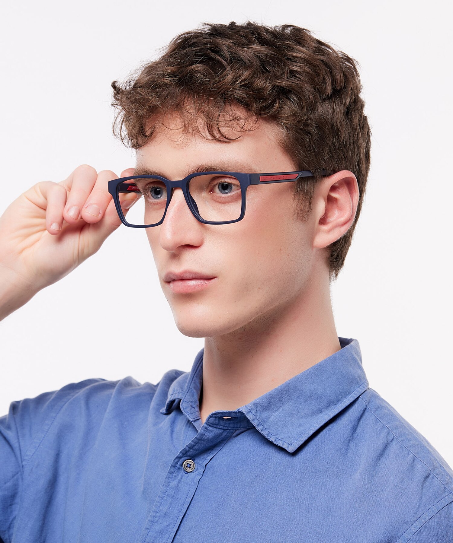 TH 2093 Blue Red PlasticEyeglass Frames for Men for Glasses Direct