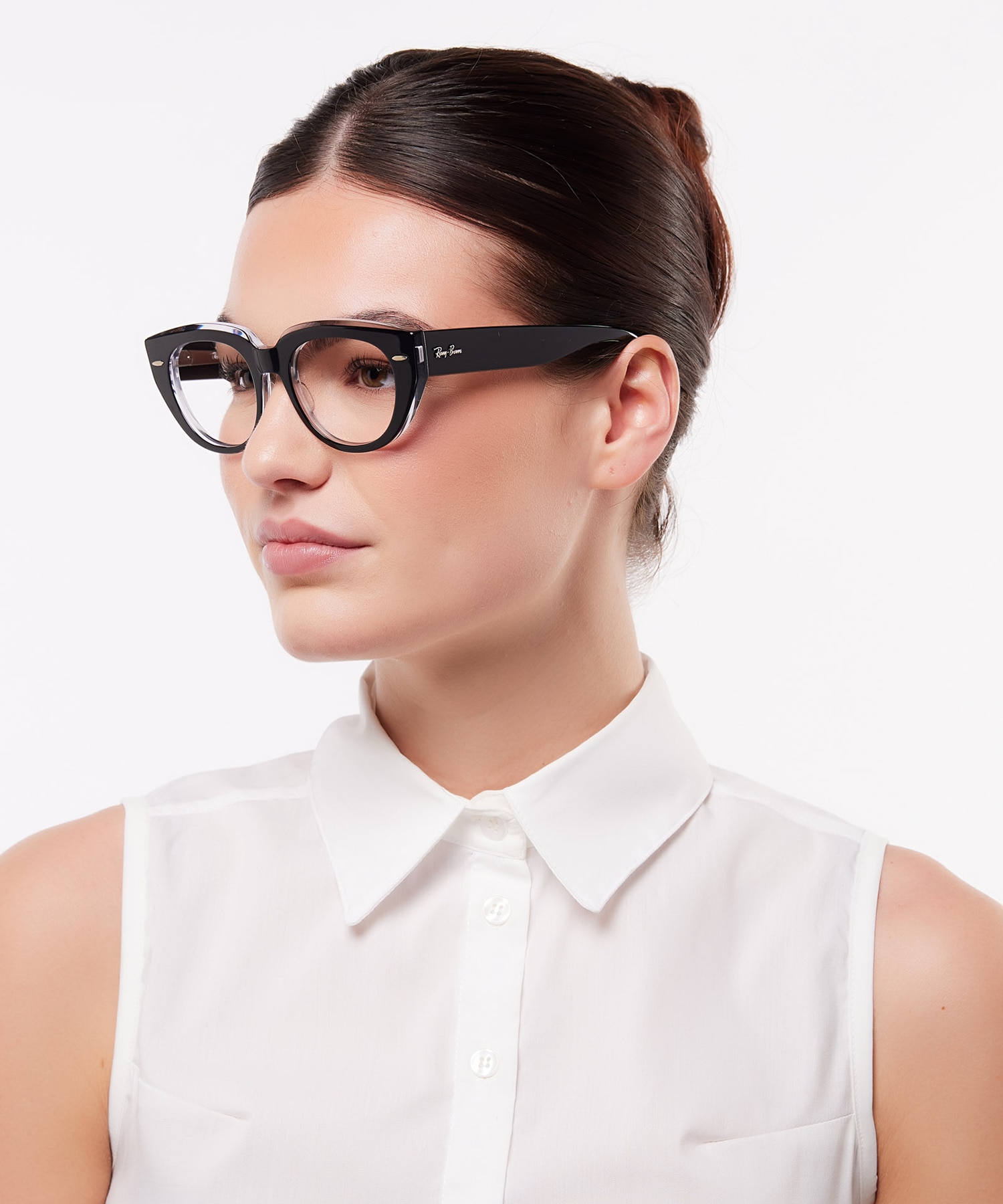 RB5586 Black On Transparent AcetateEyeglass Frames for Women for Glasses Direct