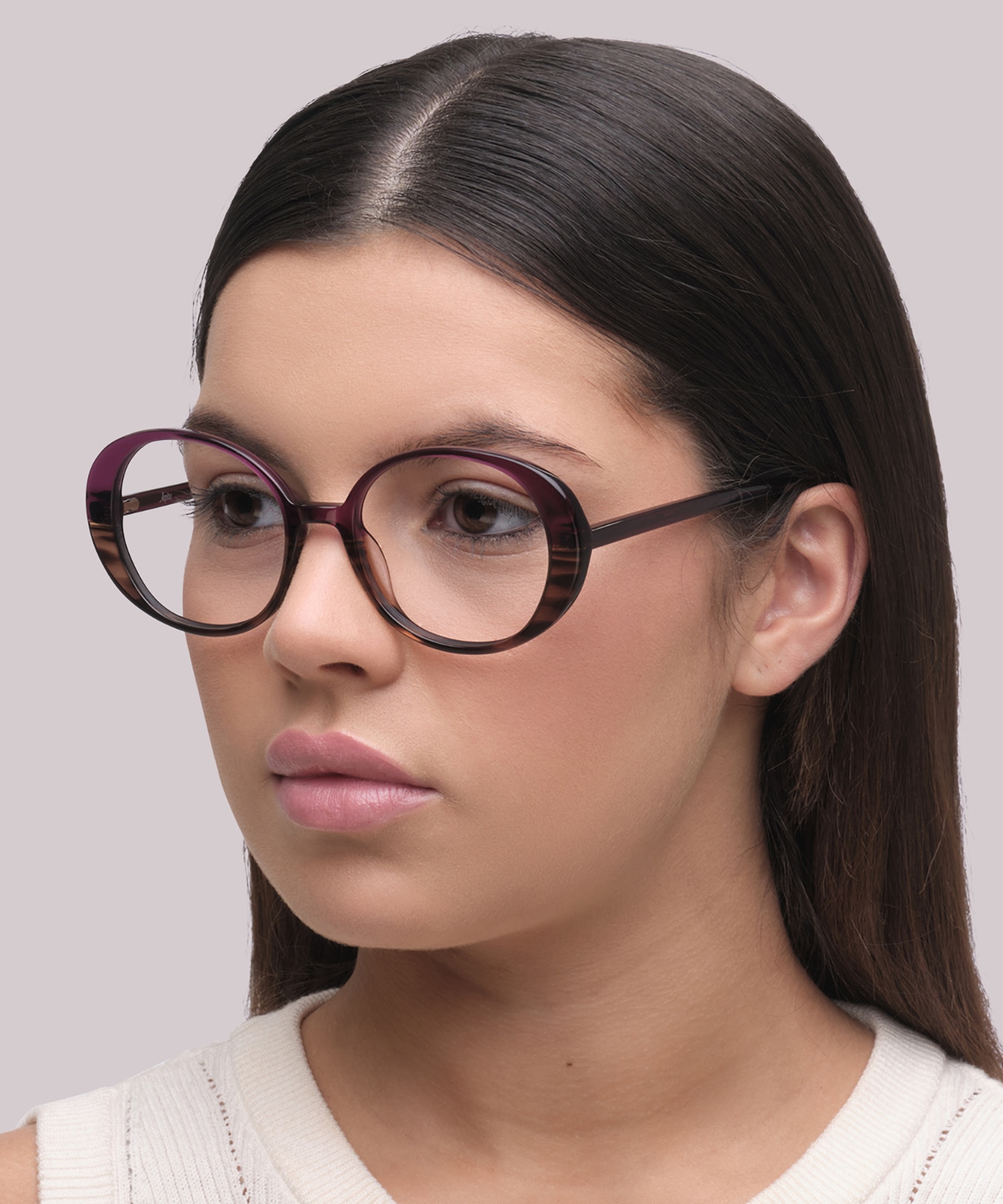 Hattie Gradient Purple & Brown Horn AcetateEyeglass Frames for Women for Glasses Direct