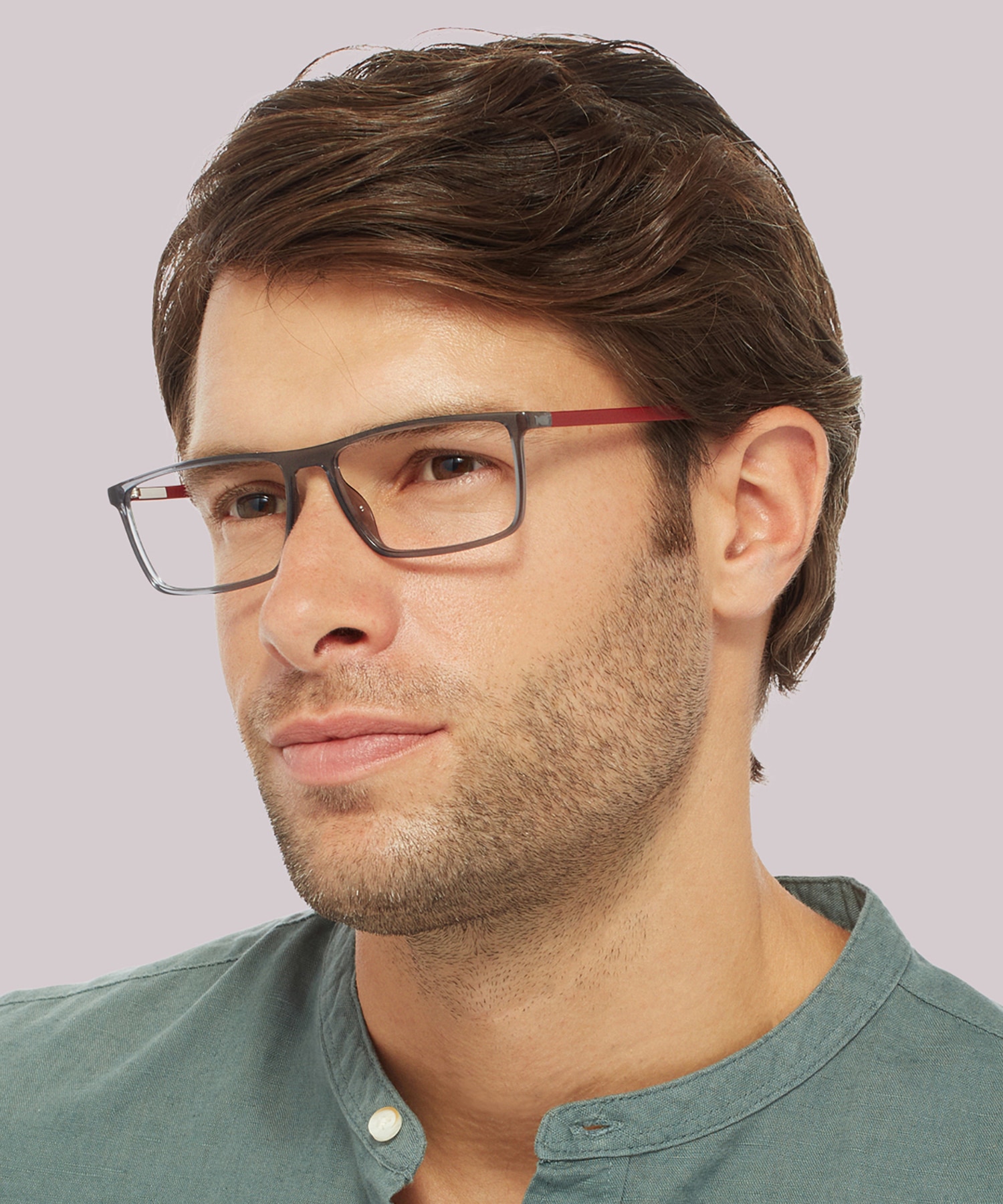 TJ 0019 Grey PlasticEyeglass Frames for Men for Glasses Direct