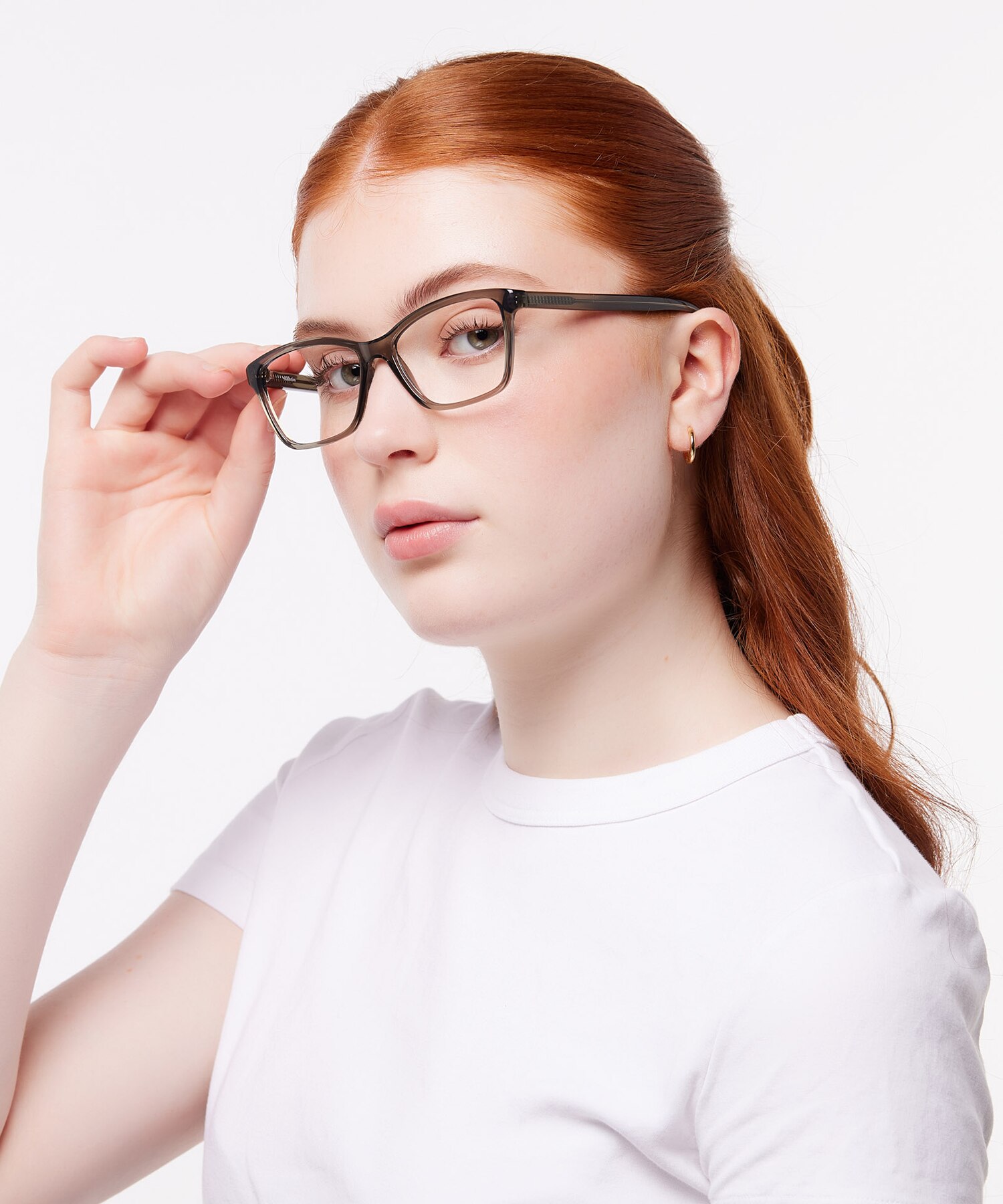Kara Crystal Grey PlasticEyeglass Frames for Women for Glasses Direct