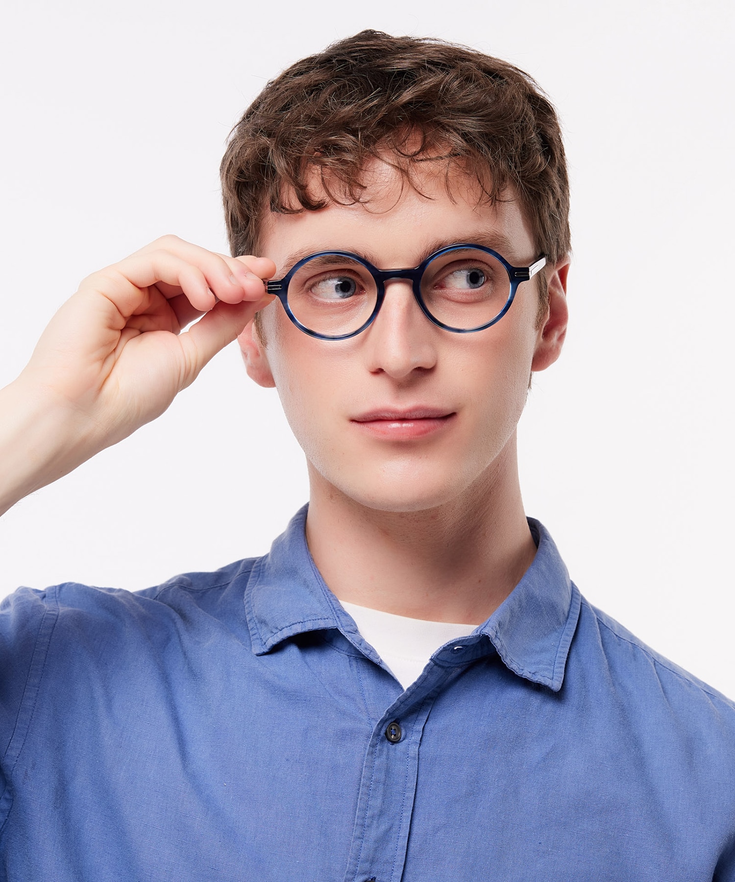 Kilburn Horn Blue AcetateEyeglass Frames for Men for Glasses Direct