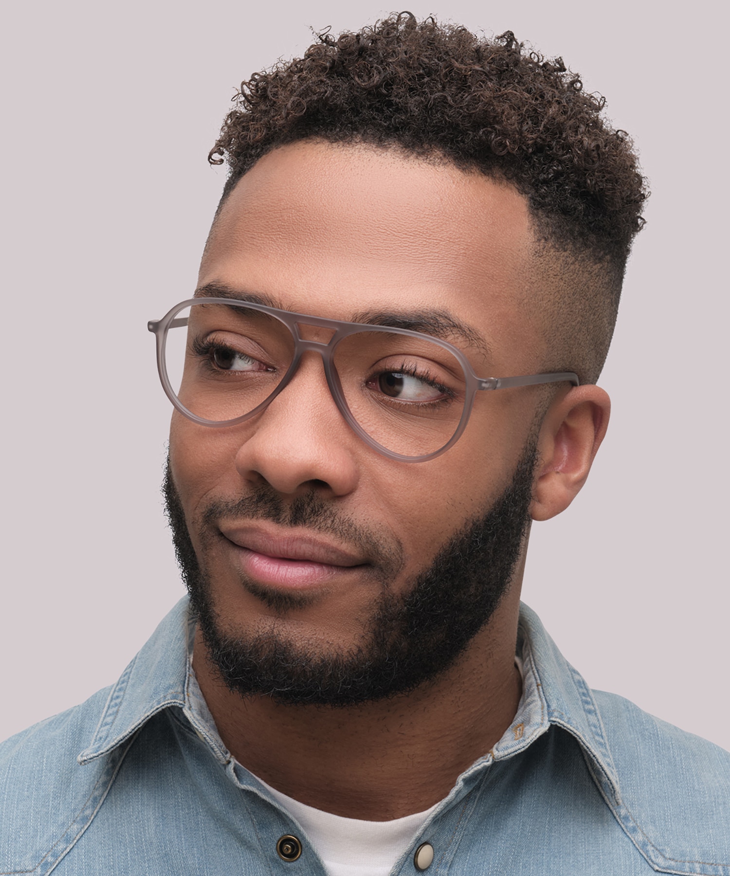 Harquin Matte Crystal Light Grey PlasticEyeglass Frames for Men for Glasses Direct