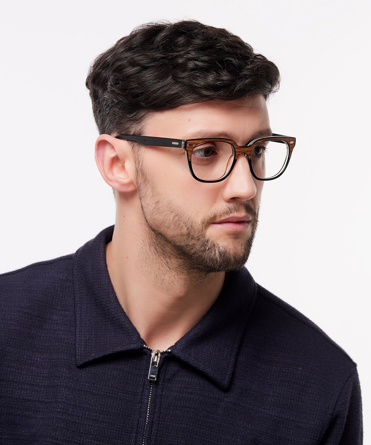 Hanwell Light Brown Wood Crystal AcetateEyeglass Frames for Men for Glasses Direct