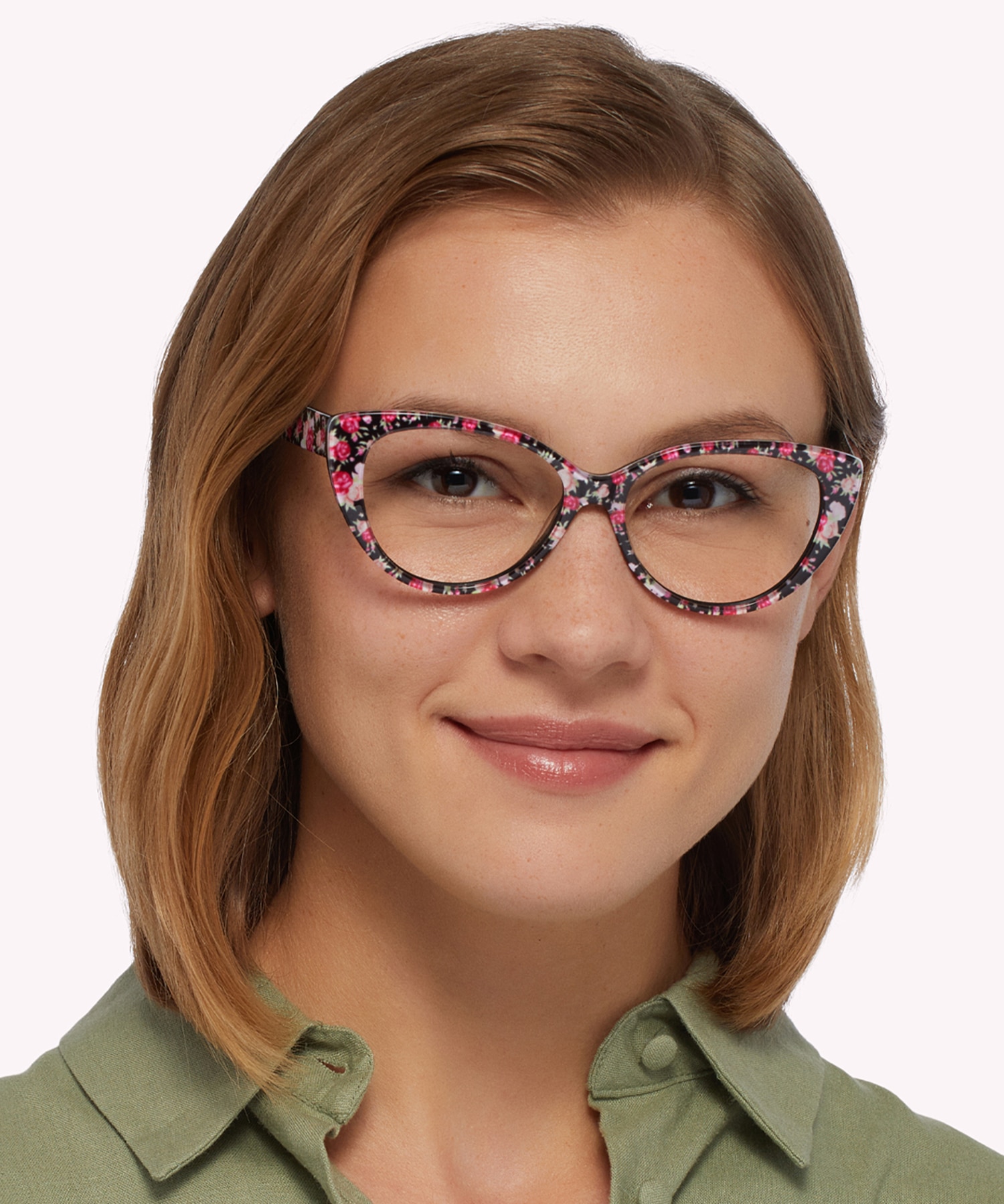 Frida Shiny Black Flower AcetateEyeglass Frames for Women for Glasses Direct