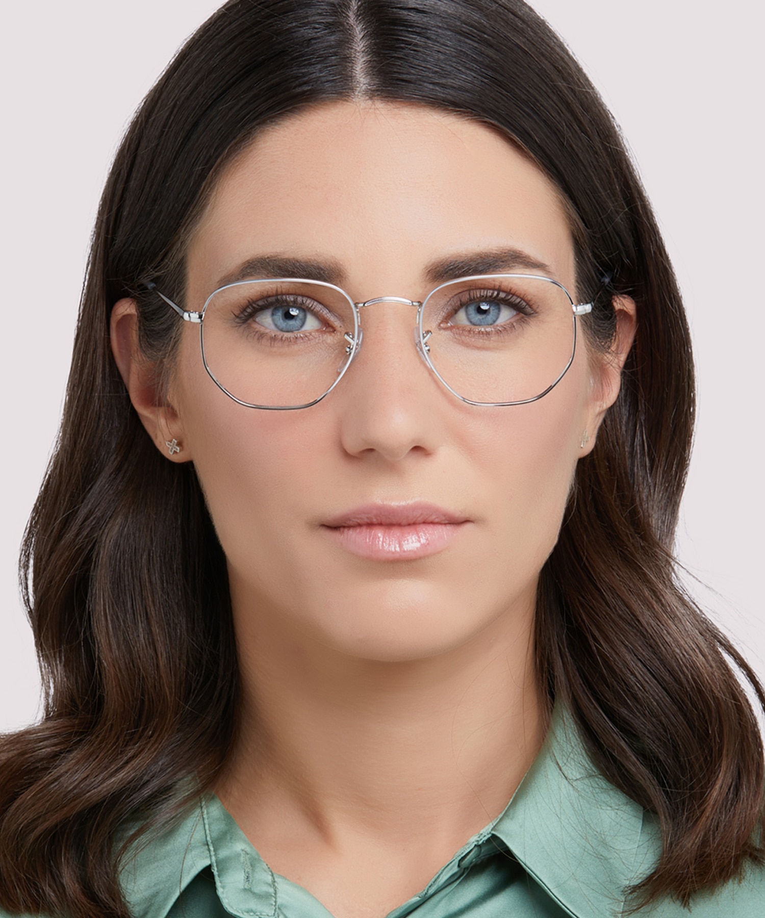 RB6448 Silver MetalEyeglass Frames for Women for Glasses Direct
