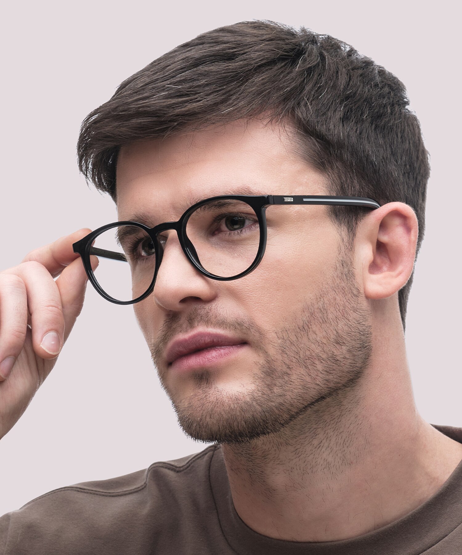 LV 5048 Black Shiny PlasticEyeglass Frames for Men for Glasses Direct