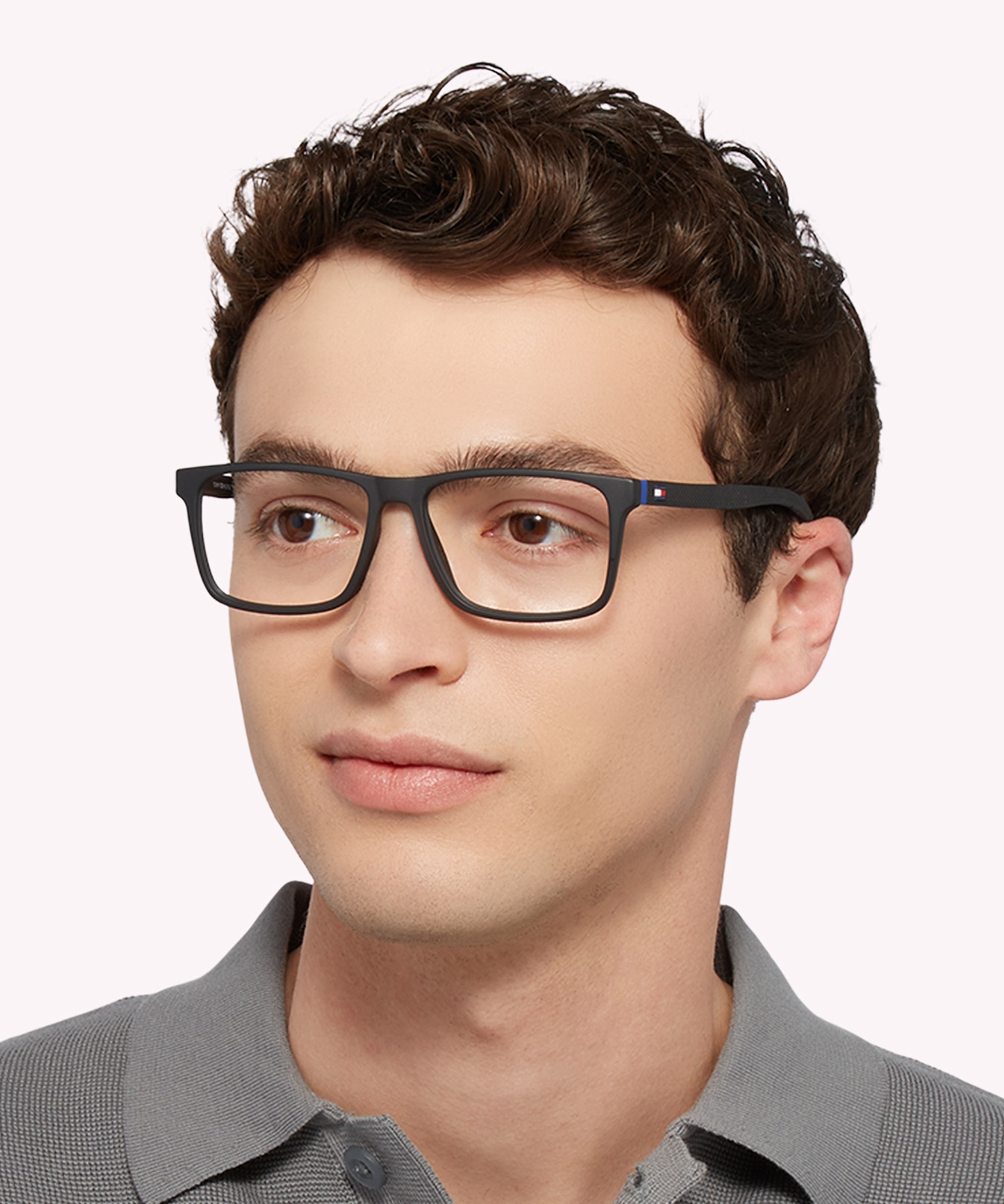 TH 1948 Black PlasticEyeglass Frames for Men for Glasses Direct