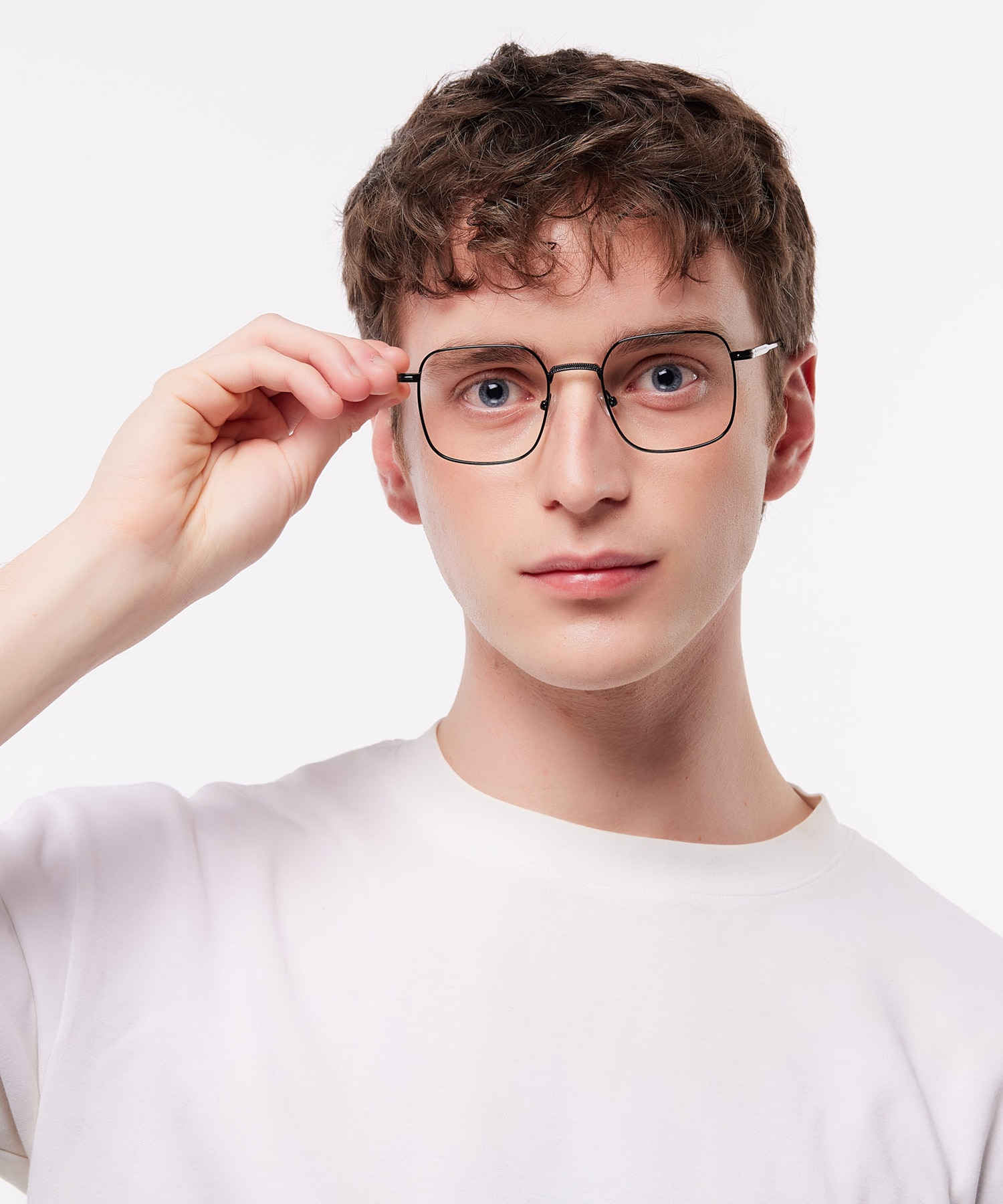 Kensal Shiny Black MetalEyeglass Frames for Men for Glasses Direct