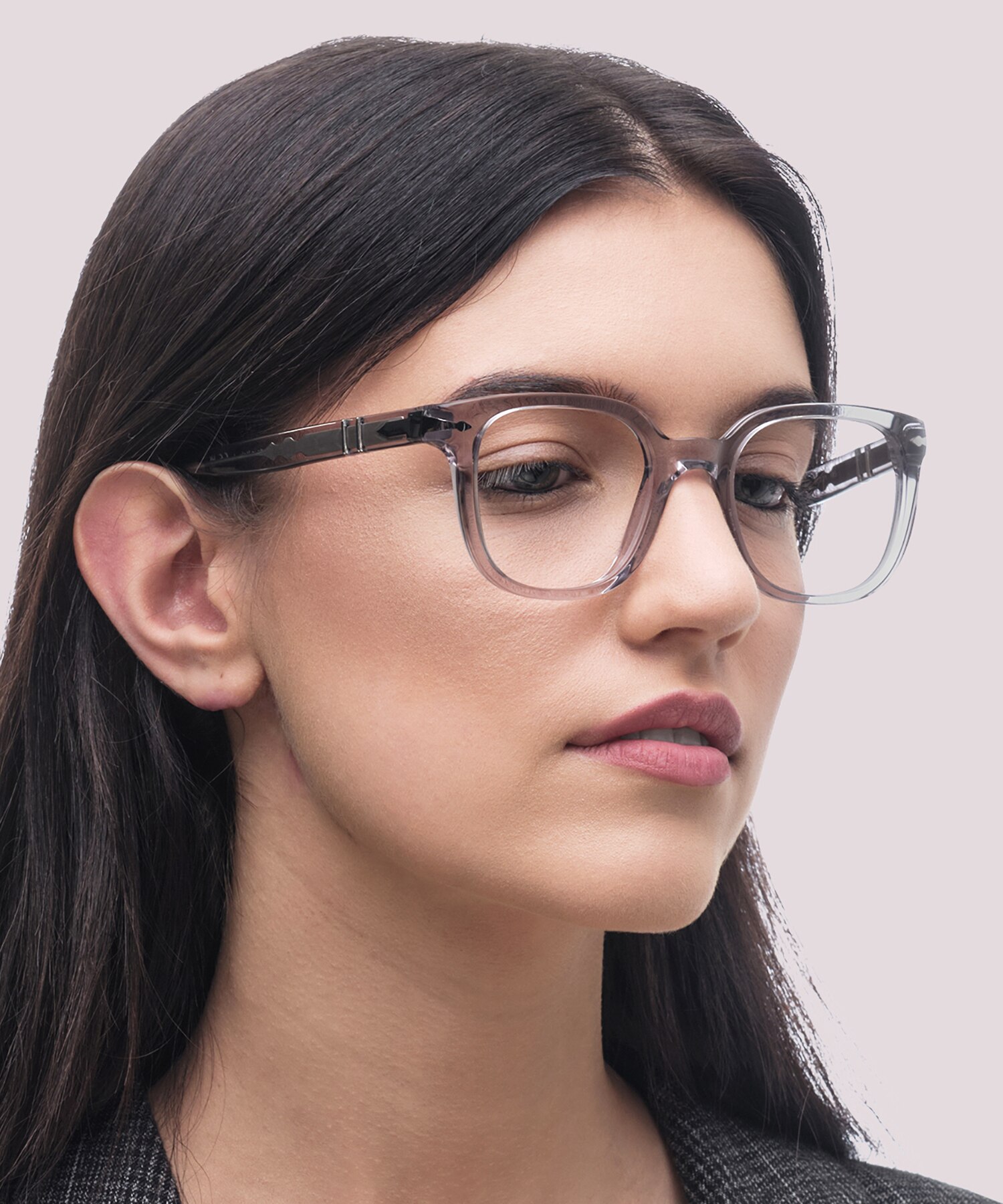 PO3263V Transparent Grey AcetateEyeglass Frames for Women for Glasses Direct