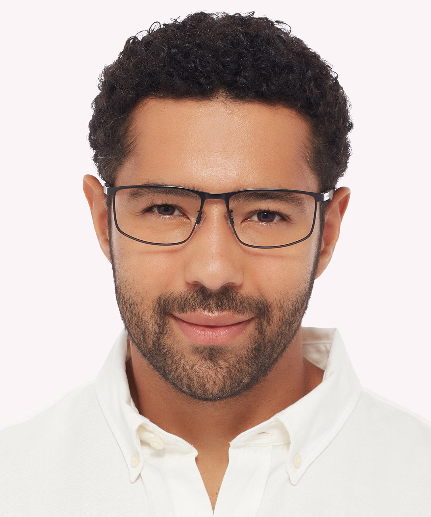 EA1131 Matte Black MetalEyeglass Frames for Men for Glasses Direct