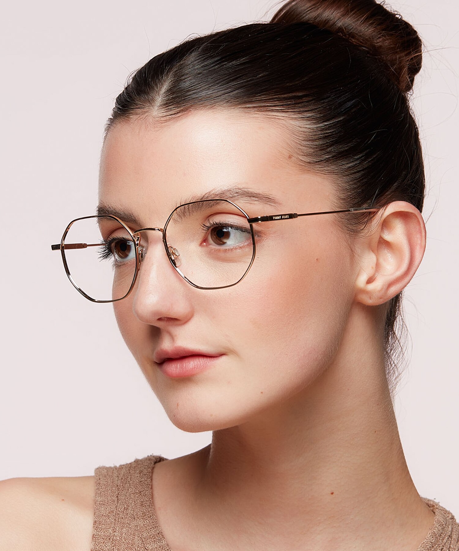TJ 0096 Gold Shiny MetalSunglass Frames for Women for Glasses Direct