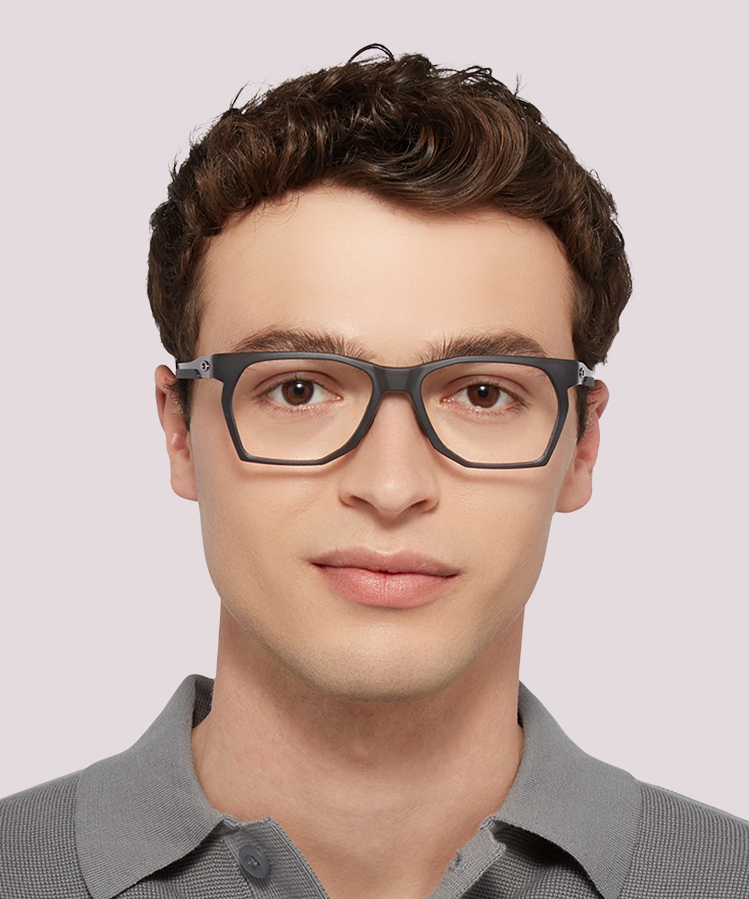 CTRLNK Satin Grey Smoke PlasticEyeglass Frames for Men for Glasses Direct