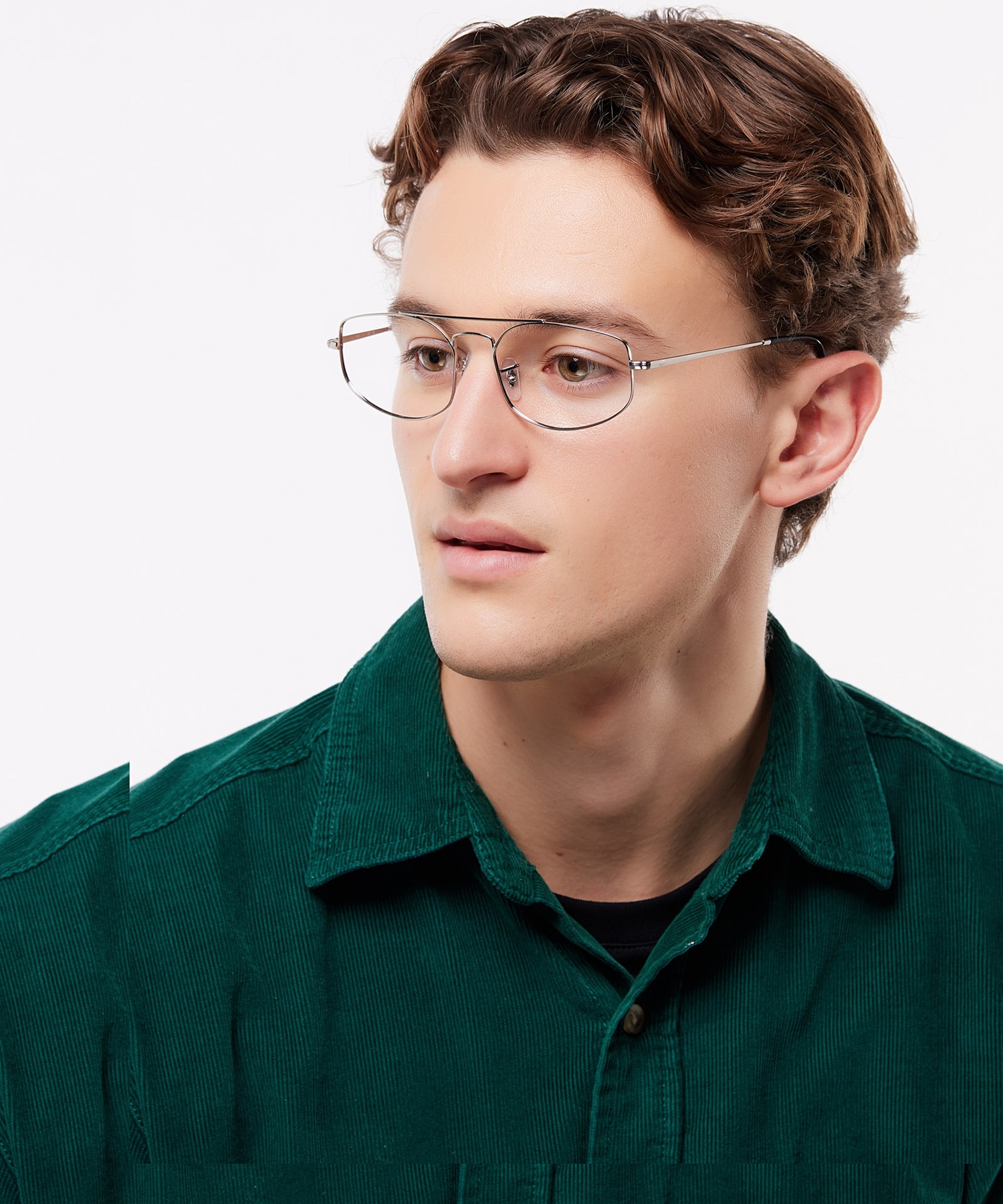 Explorer V Optics Silver MetalEyeglass Frames for Men for Glasses Direct