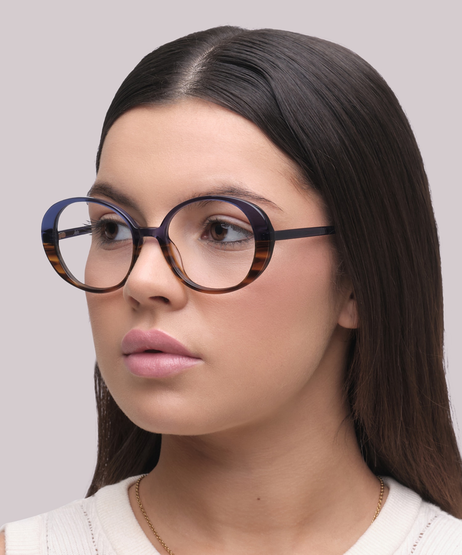 Hattie Gradient Blue & Brown Horn AcetateSunglass Frames for Women for Glasses Direct