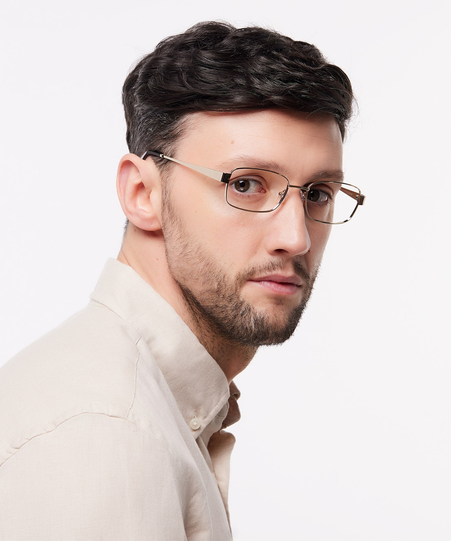 Karl Shiny Gold MetalEyeglass Frames for Men for Glasses Direct