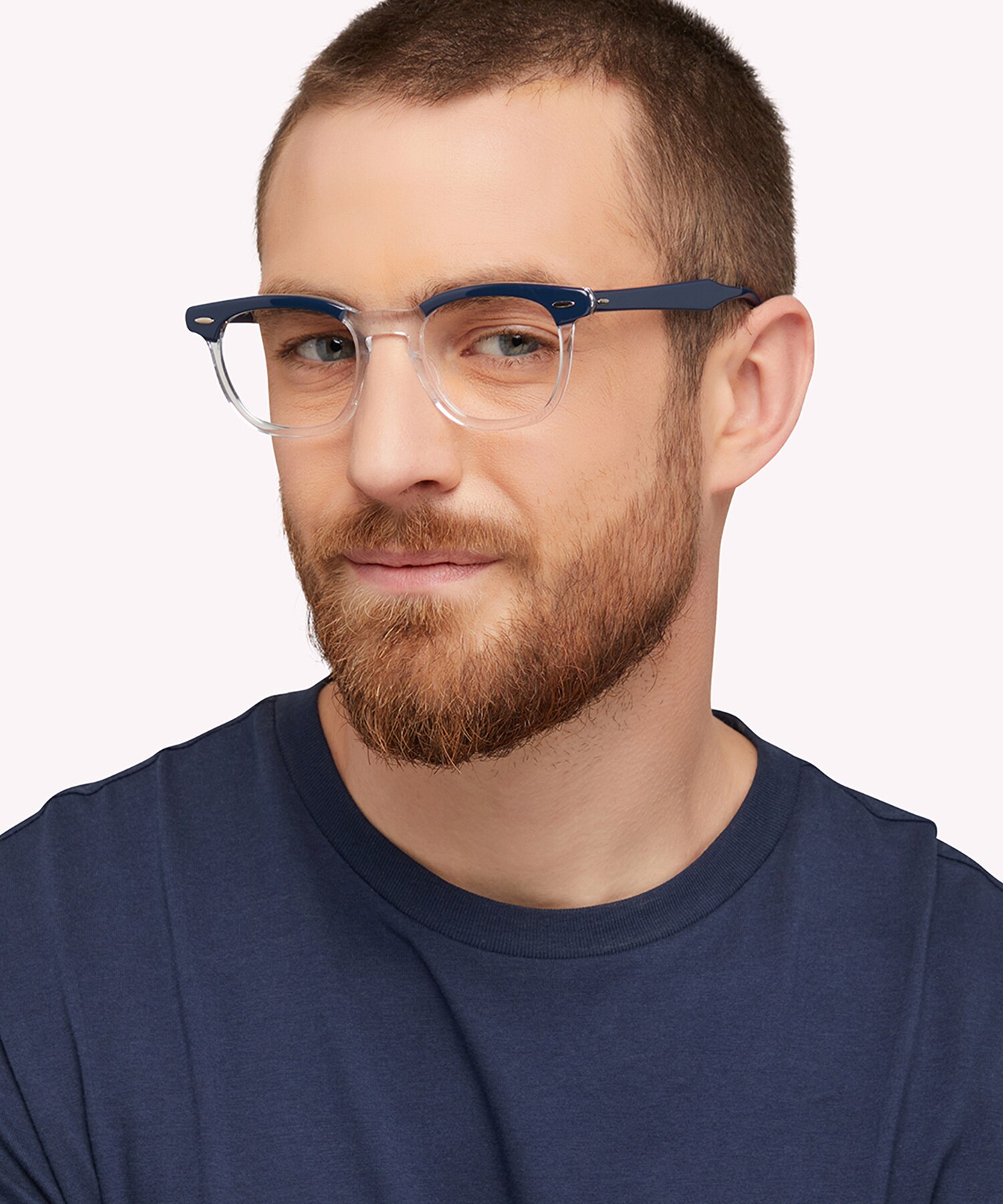 Hawkeye Optics Transparent Blue AcetateEyeglass Frames for Men for Glasses Direct