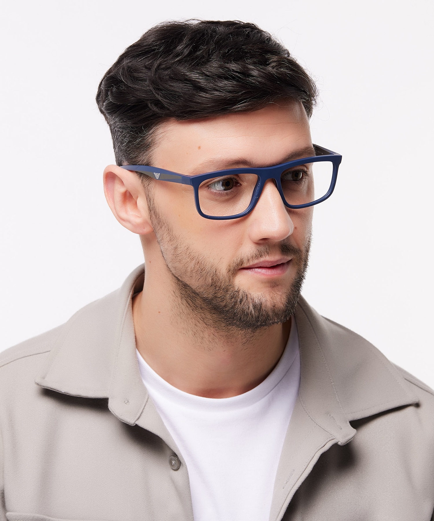 EA3246 Matte Blue PlasticEyeglass Frames for Men for Glasses Direct