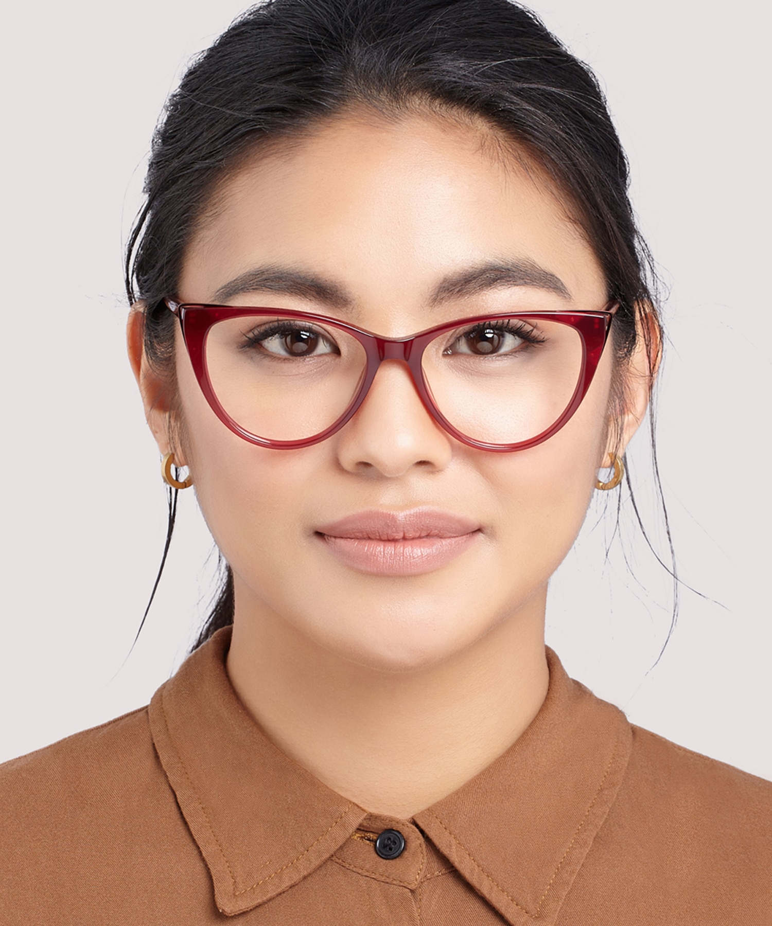 Arabella Shiny Red AcetateEyeglass Frames for Women for Glasses Direct