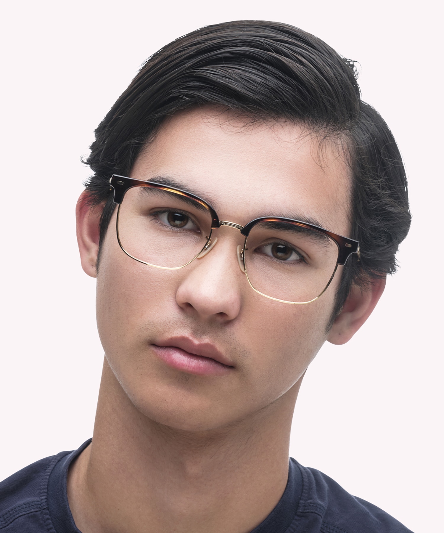 New Clubmaster Optics Havana On Gold PlasticEyeglass Frames for Men for Glasses Direct