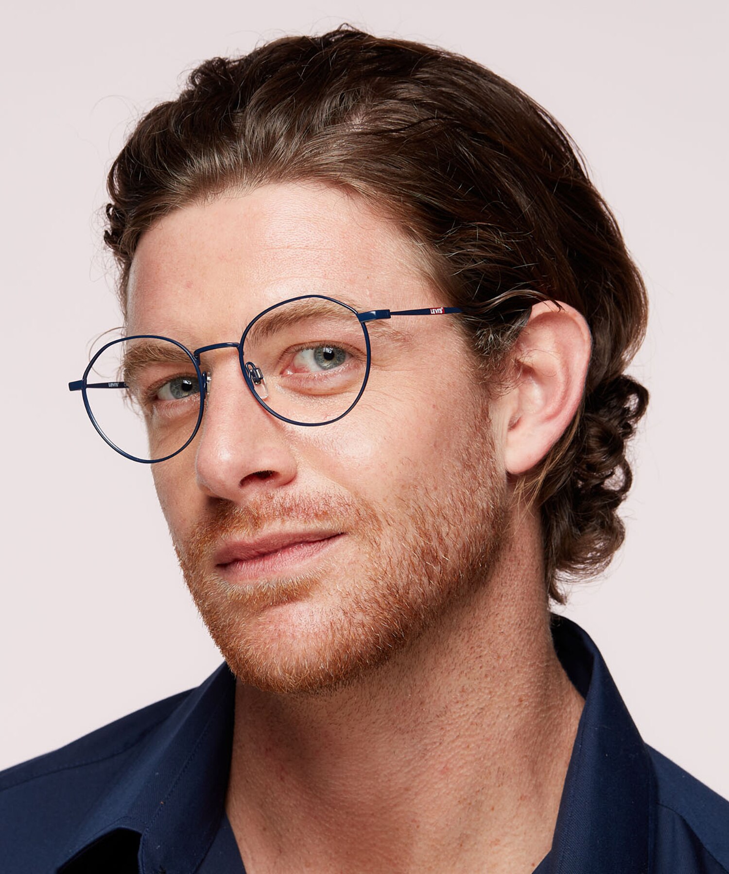 LV 1059 Blue MetalEyeglass Frames for Men for Glasses Direct