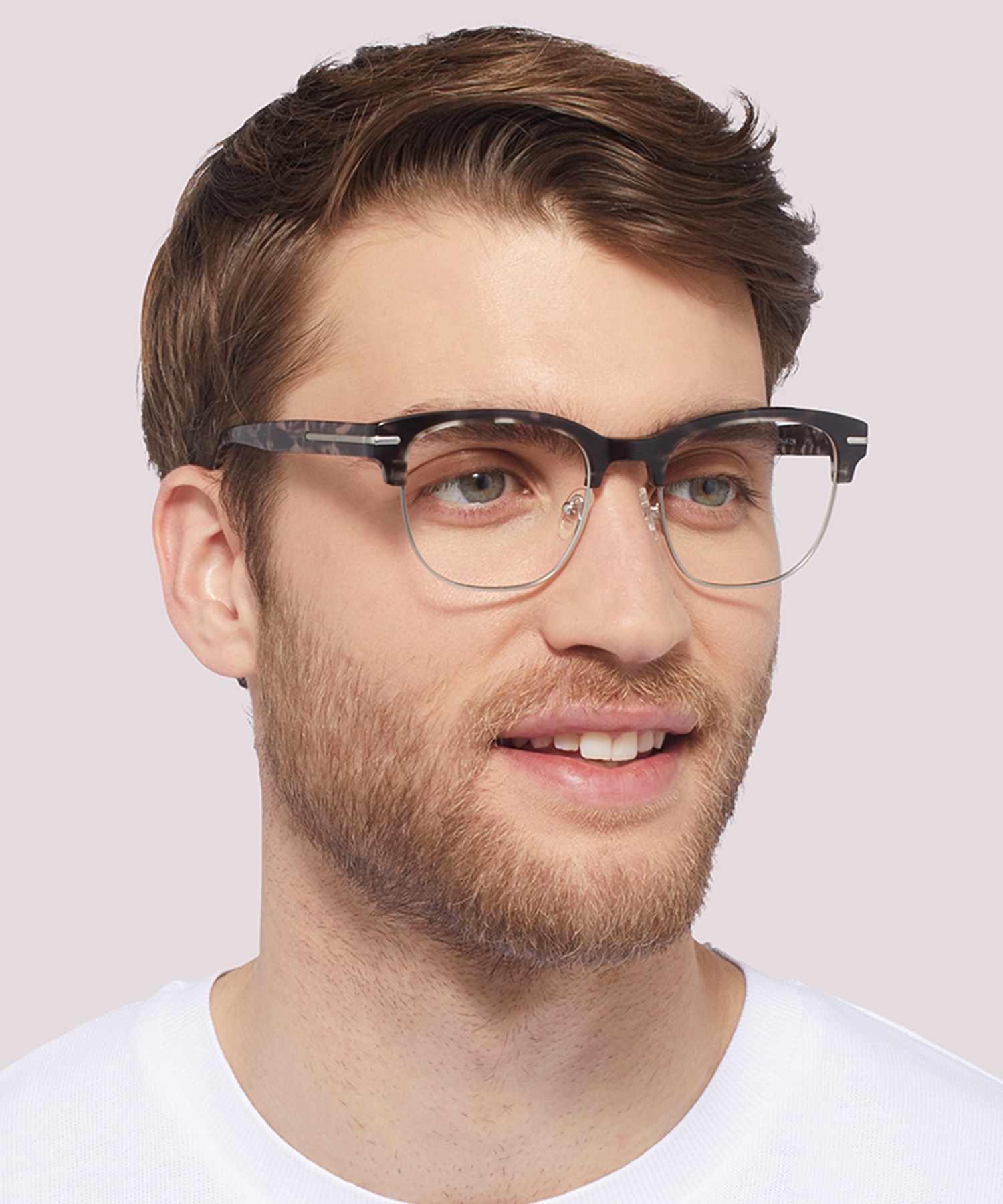 Greenford Grey Havana MetalEyeglass Frames for Men for Glasses Direct
