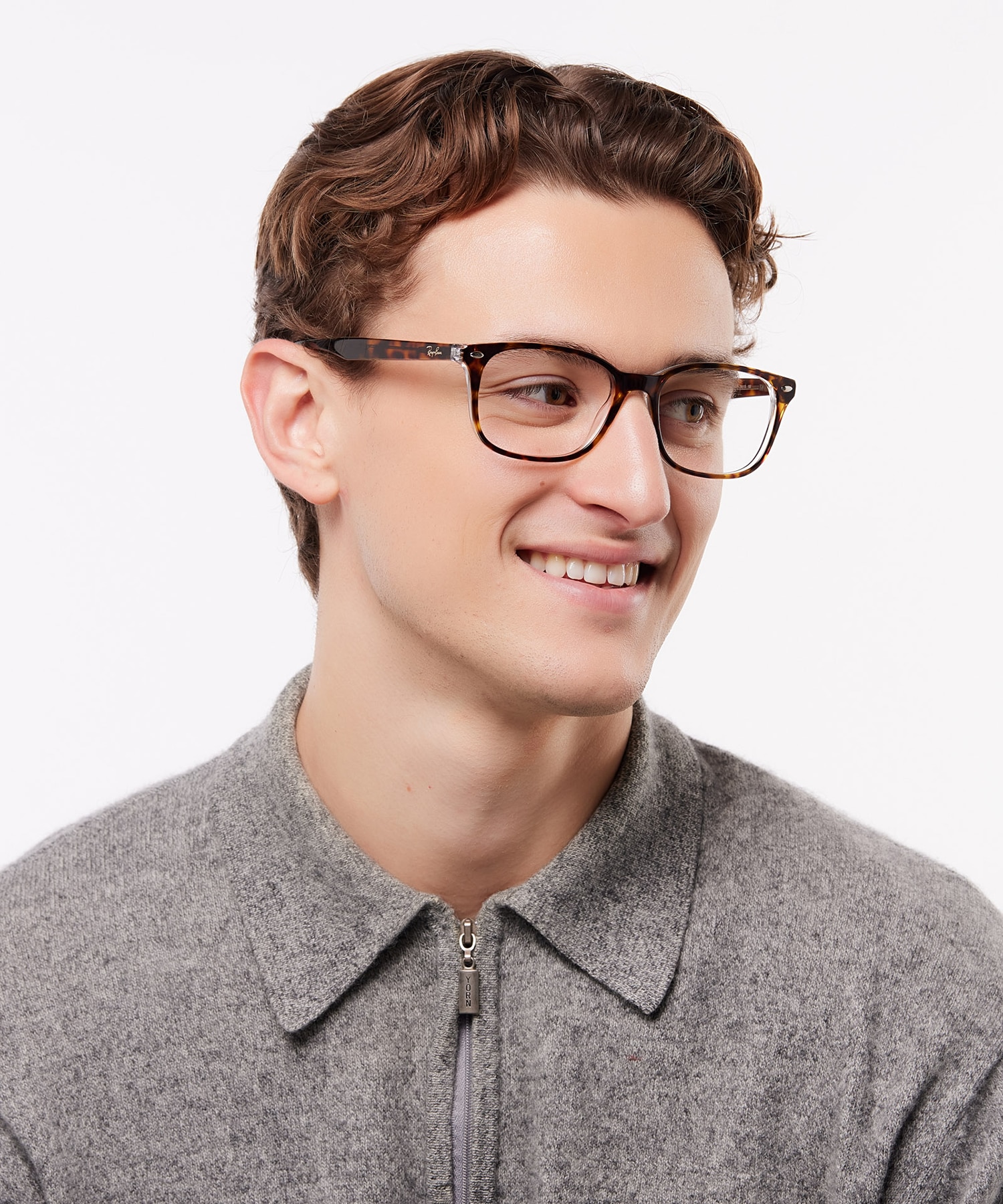 RB5375 Havana On Transparent AcetateEyeglass Frames for Men for Glasses Direct