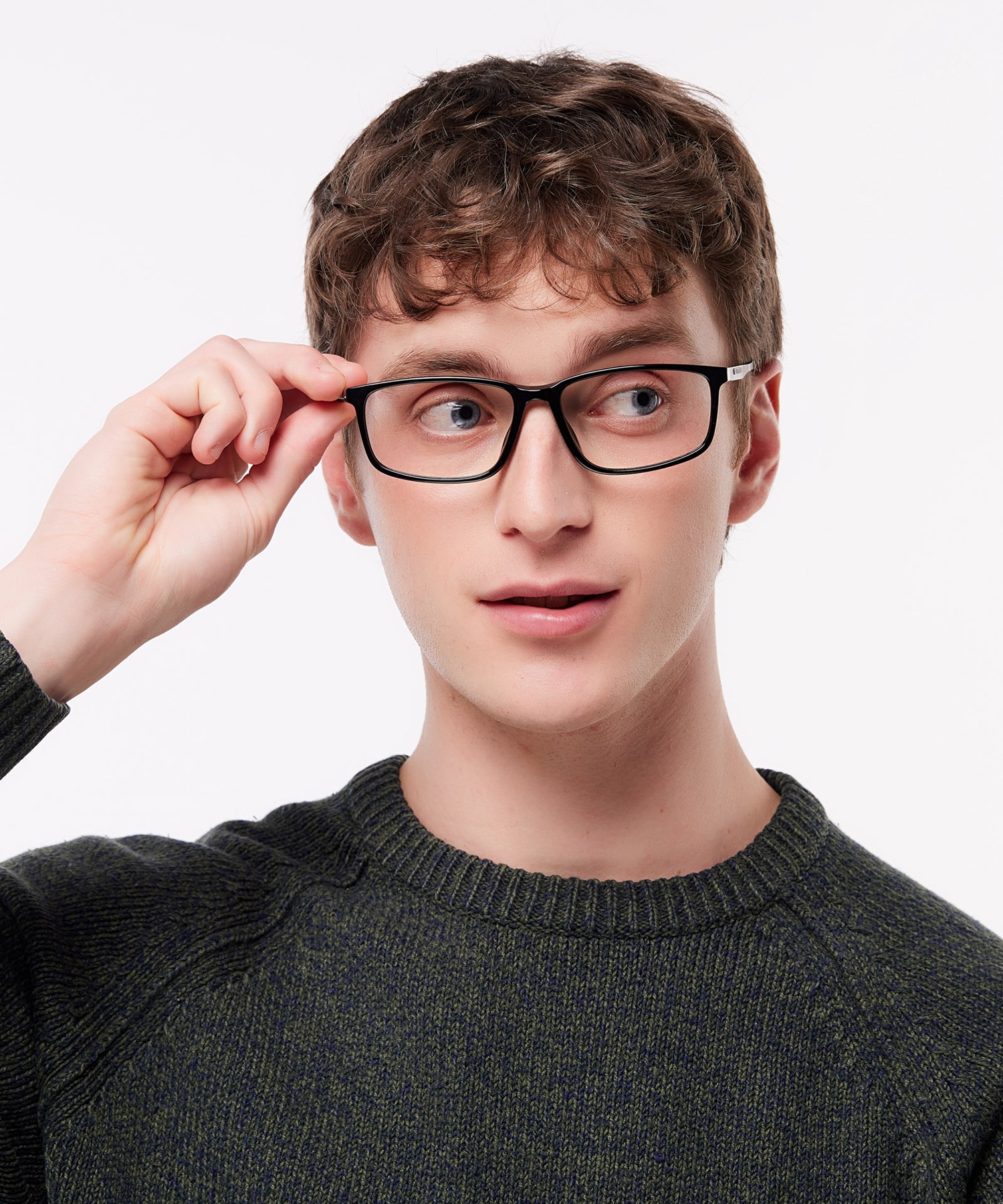 PLD D535/G Black Silver PlasticEyeglass Frames for Men for Glasses Direct
