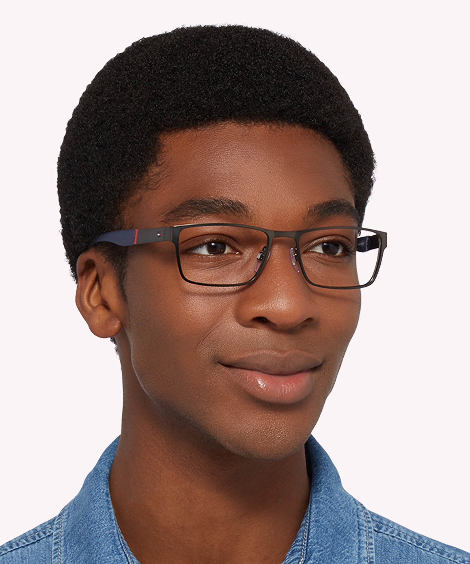 TH 1543 Blue Grey MetalEyeglass Frames for Men for Glasses Direct