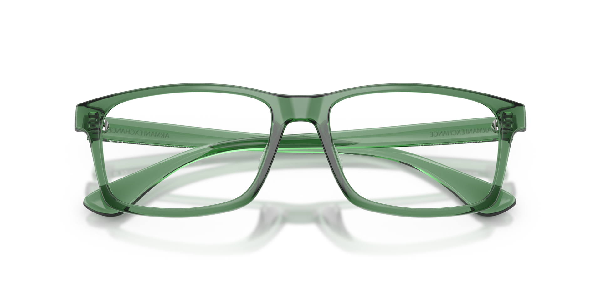 AX3083U Shiny Transparent Green PlasticEyeglass Frames for Glasses Direct, Closed View