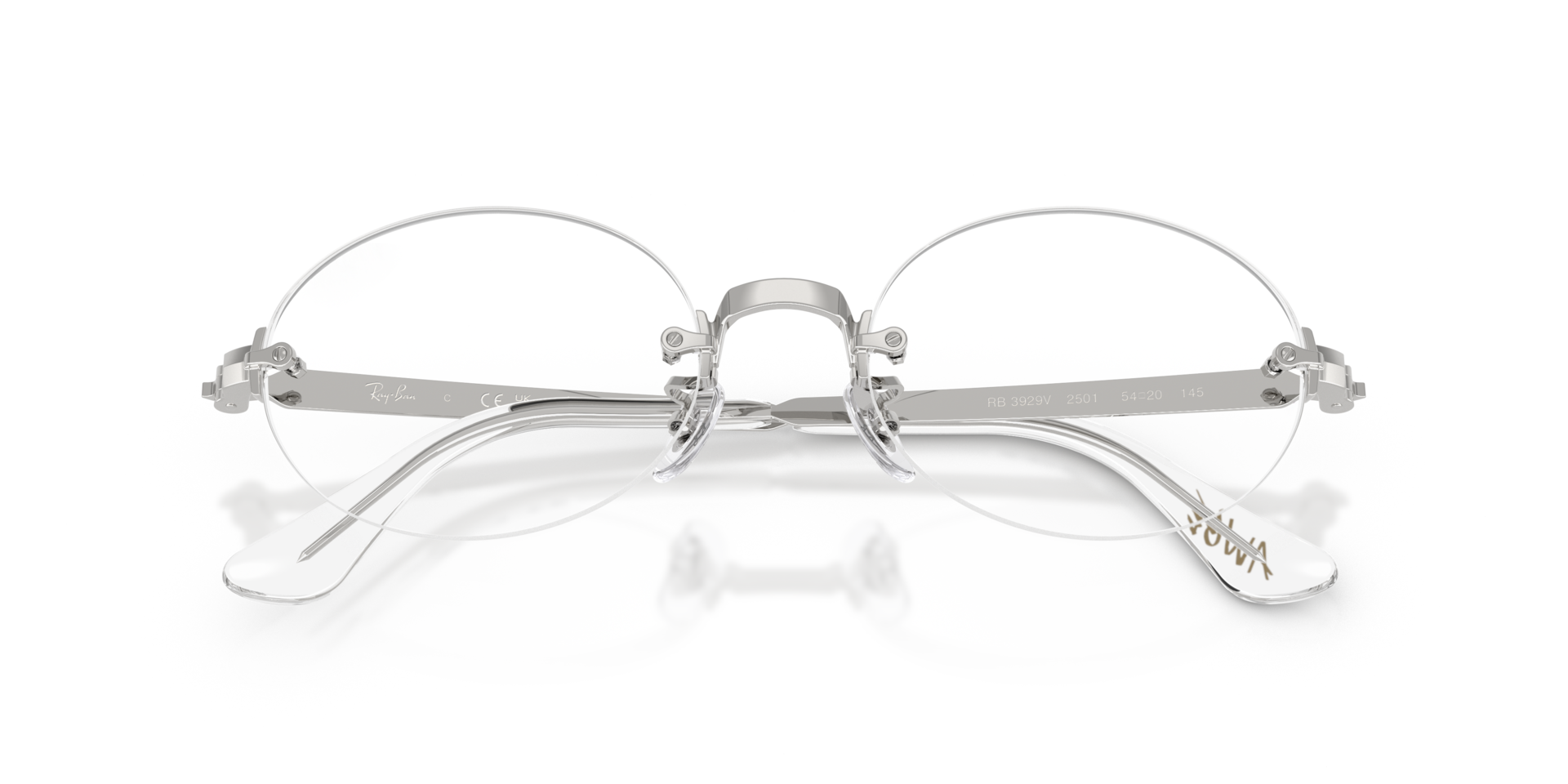 RB3929V Optics By A$AP Rocky Silver MetalEyeglass Frames for Glasses Direct, Closed View