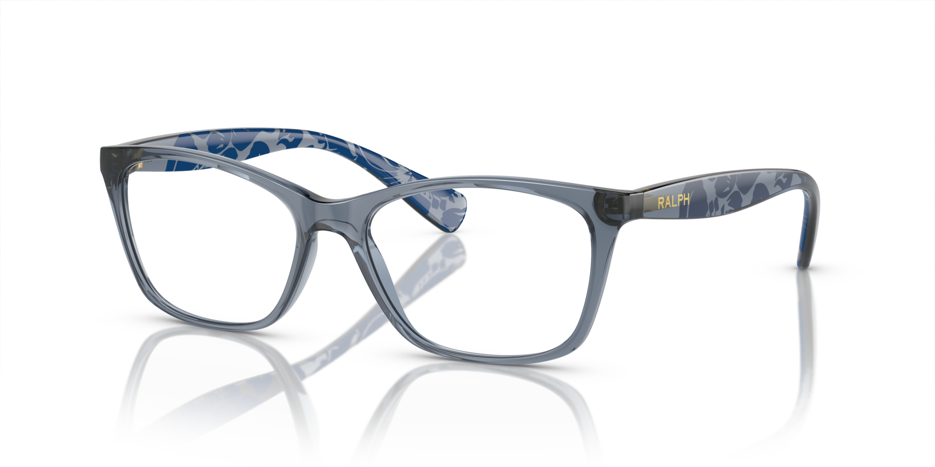 RA7071 Shiny Trasparent Blue PlasticEyeglass Frames for Glasses Direct, Angle View