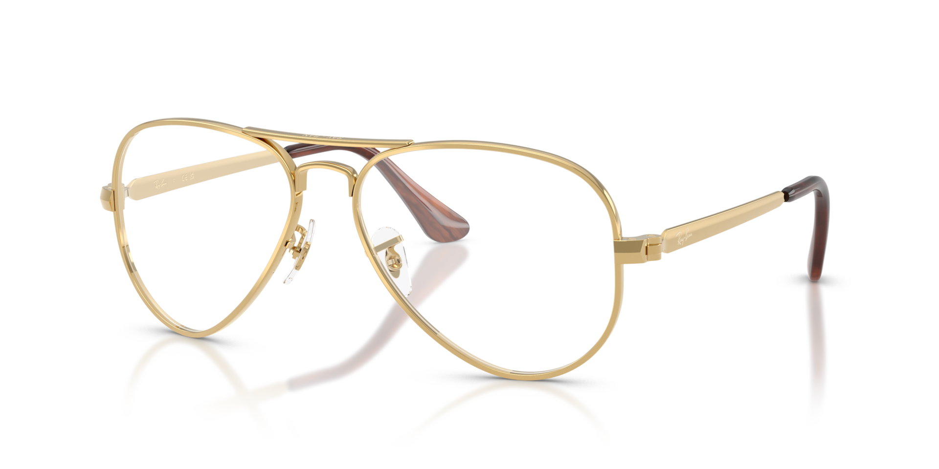 Aviator Max Optics Arista Gold MetalEyeglass Frames for Glasses Direct, Angle View