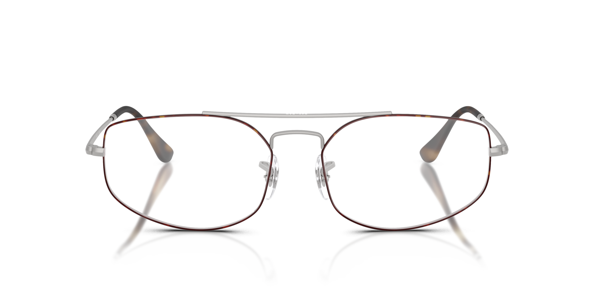 RB6545 Matte Havana On Matte Silver MetalEyeglass Frames for Glasses Direct, Front View