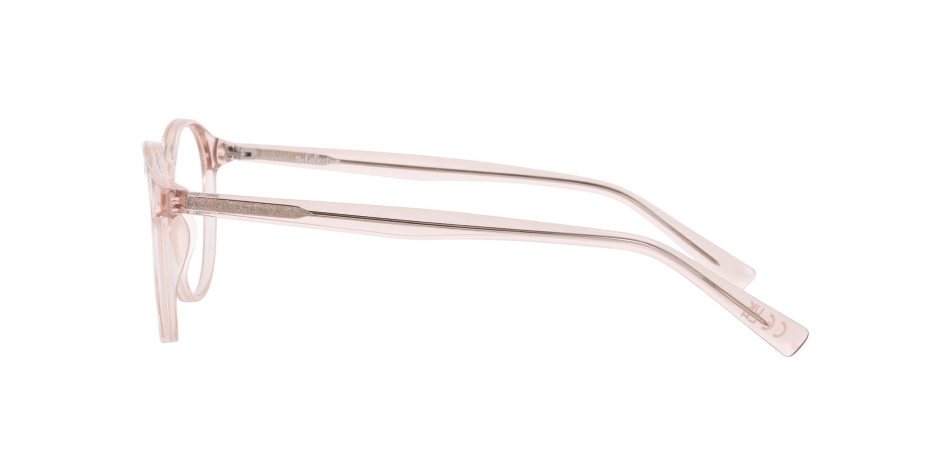Joe Transparent Nude PlasticEyeglass Frames for Glasses Direct, Side View