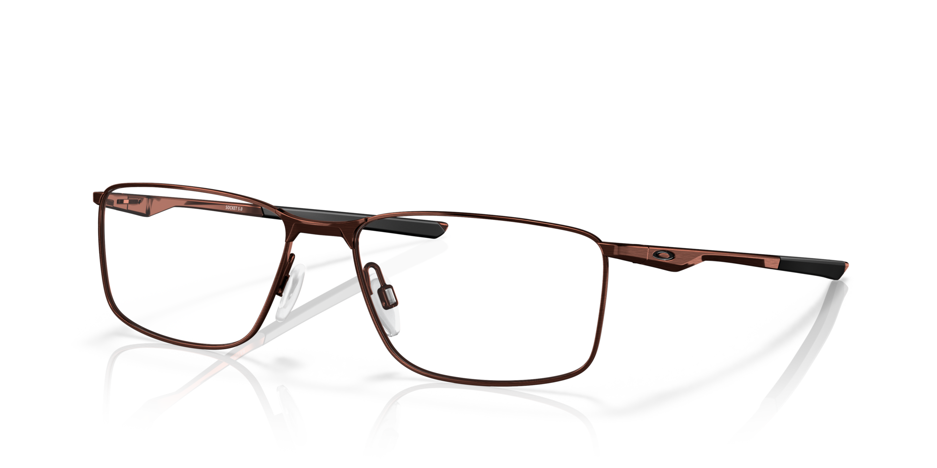 Socket 5.0 Brushed Grenache MetalEyeglass Frames for Glasses Direct, Angle View