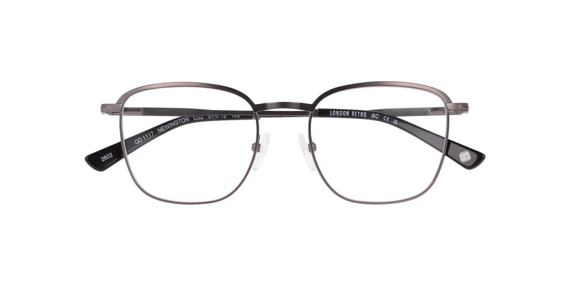Newington Matte Gunmetal MetalEyeglass Frames for Glasses Direct, Closed View