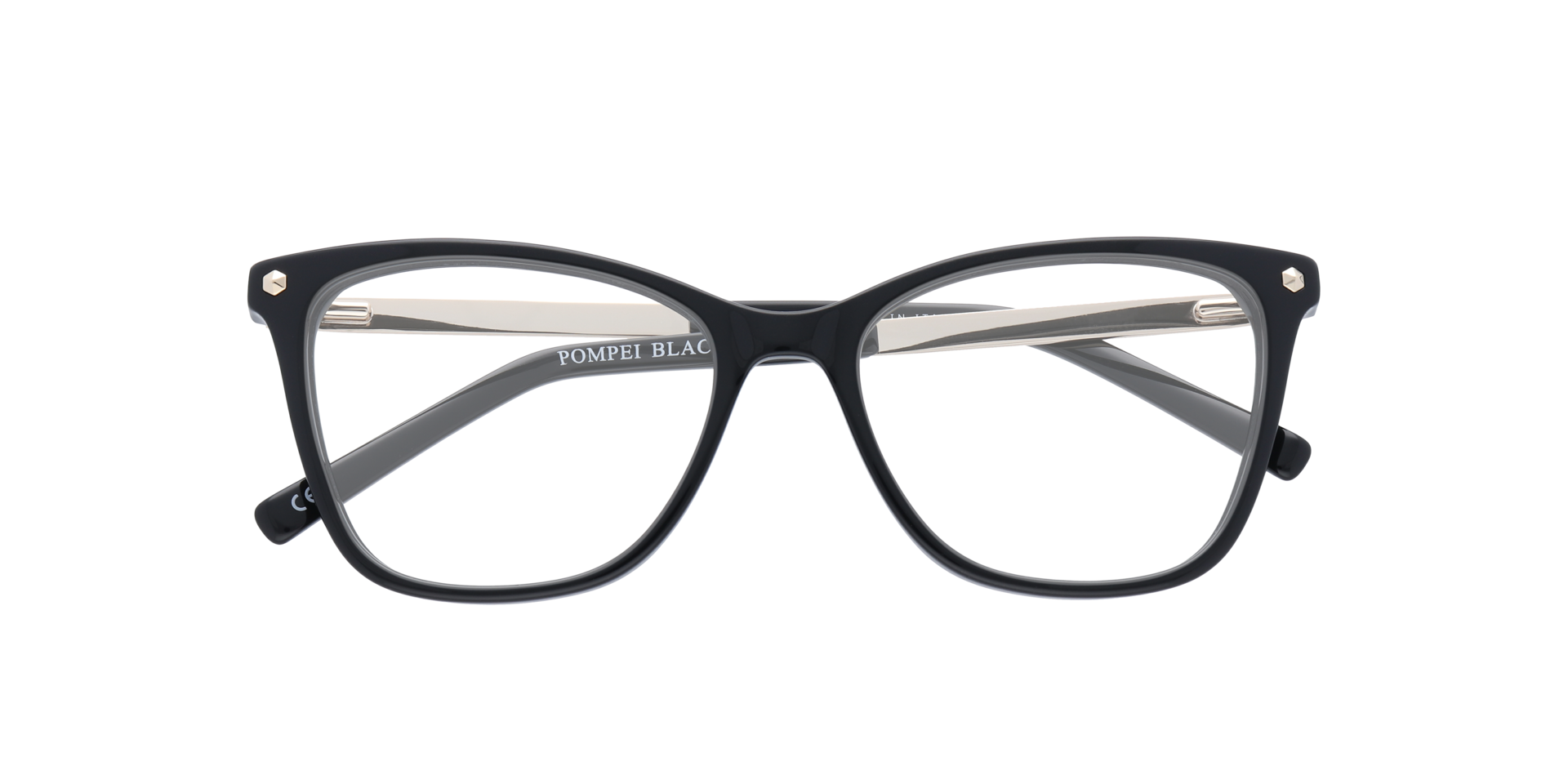 Pompei Black AcetateEyeglass Frames for Glasses Direct, Closed View